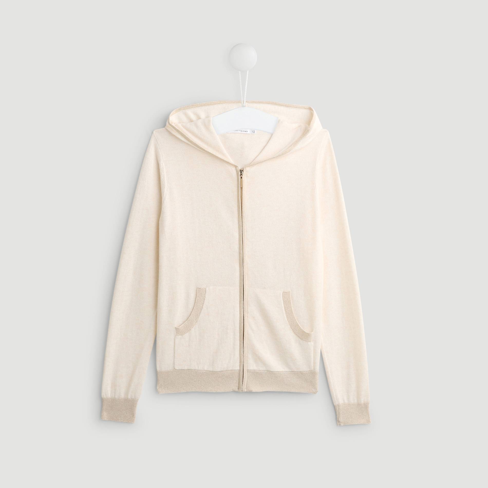 Cardigan &agrave; capuche, Ecru, large image number 0