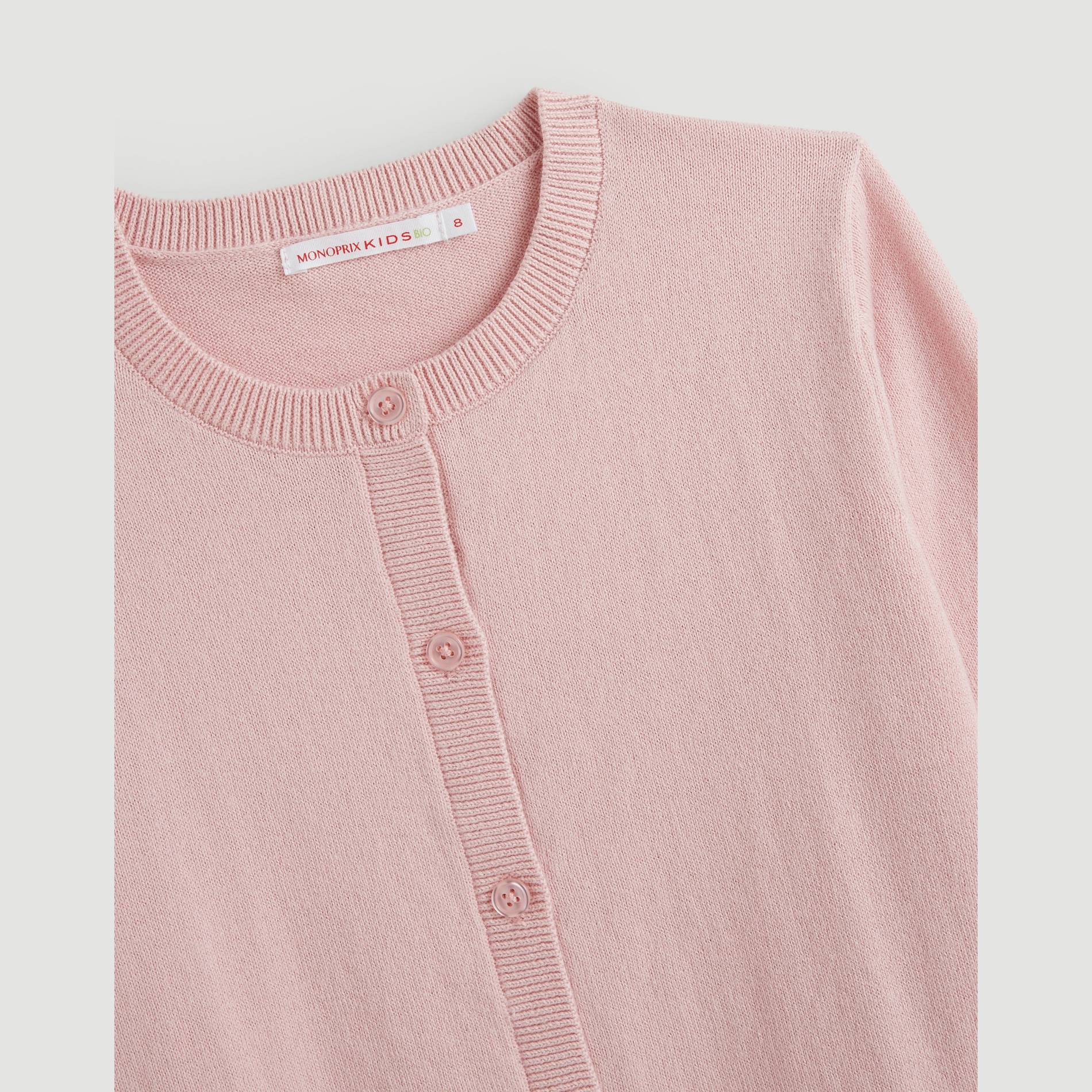 Cardigan en coton BIO, Rose pâle, large image number 2.0