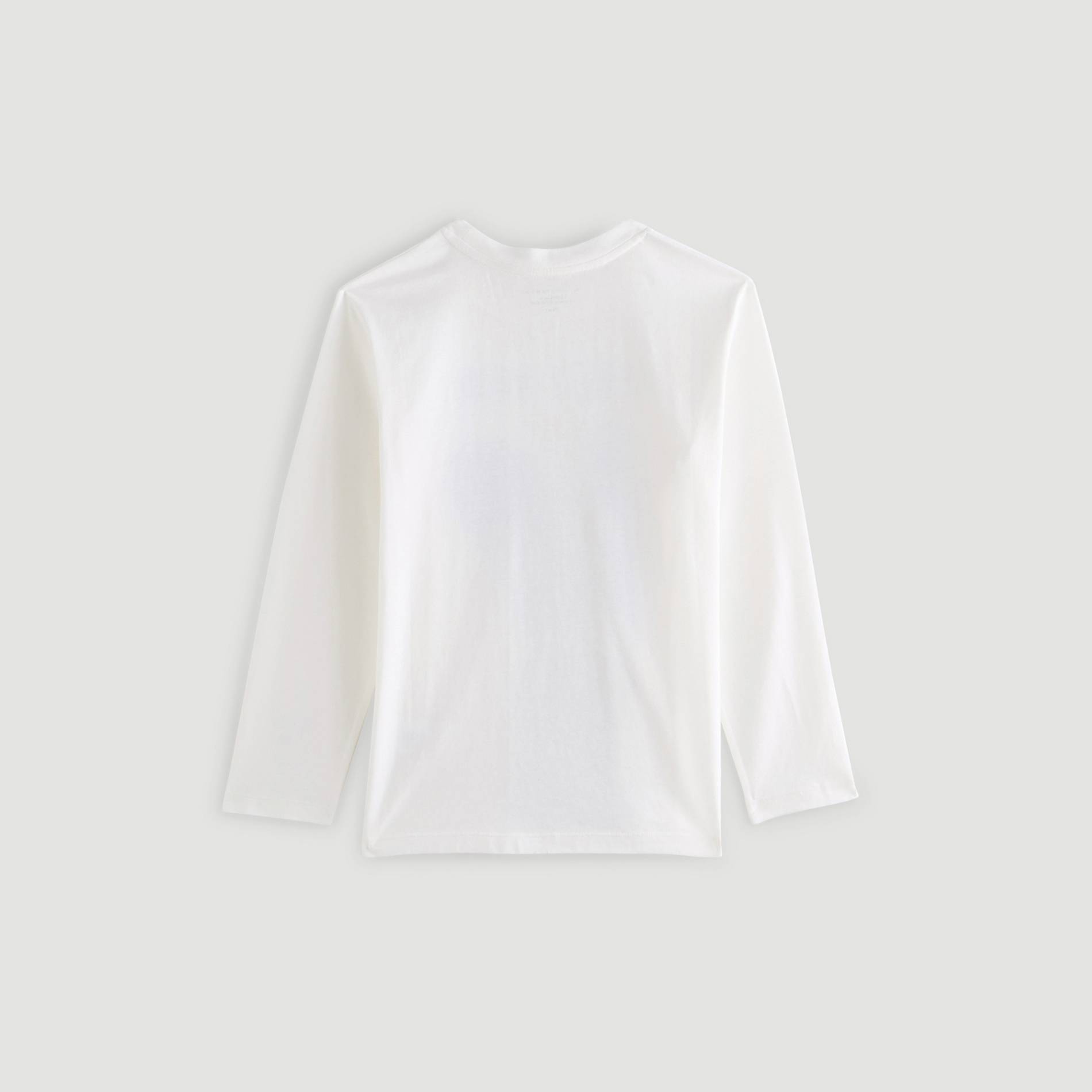 T-shirt manches longues imprimé en coton BIO, Ecru, large image number 2