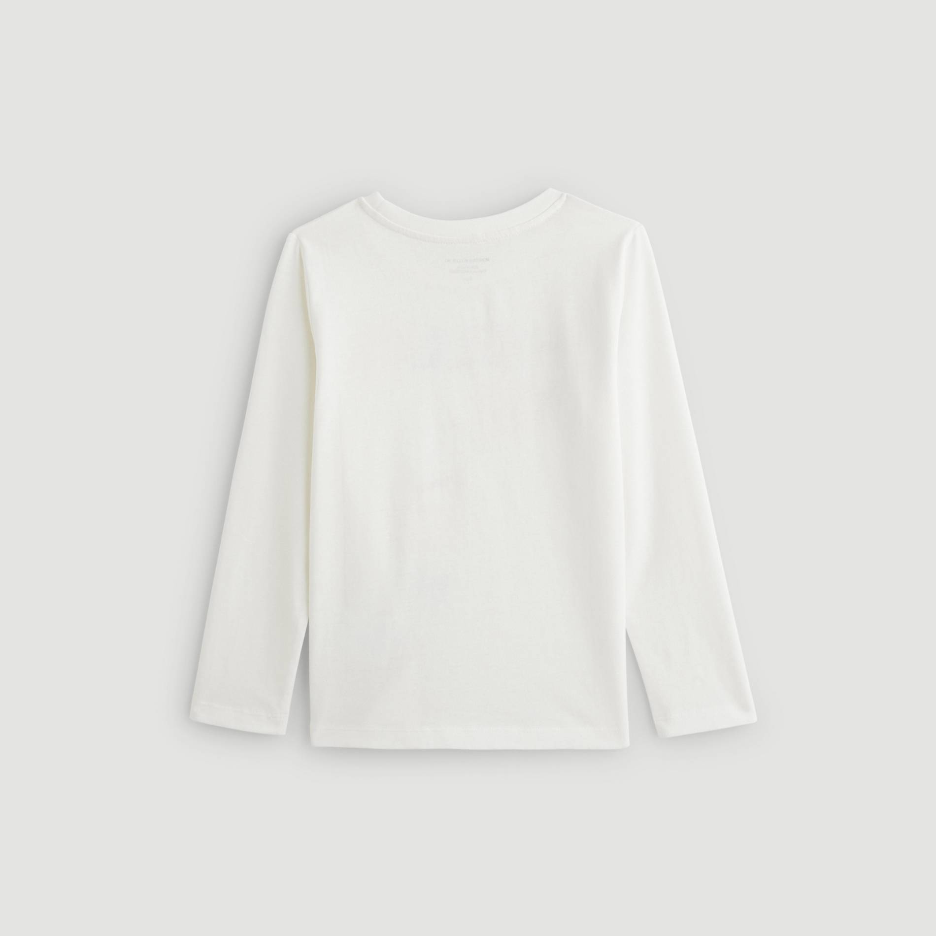 T-shirt manches longues imprimé en coton BIO, Ecru, large image number 1.0