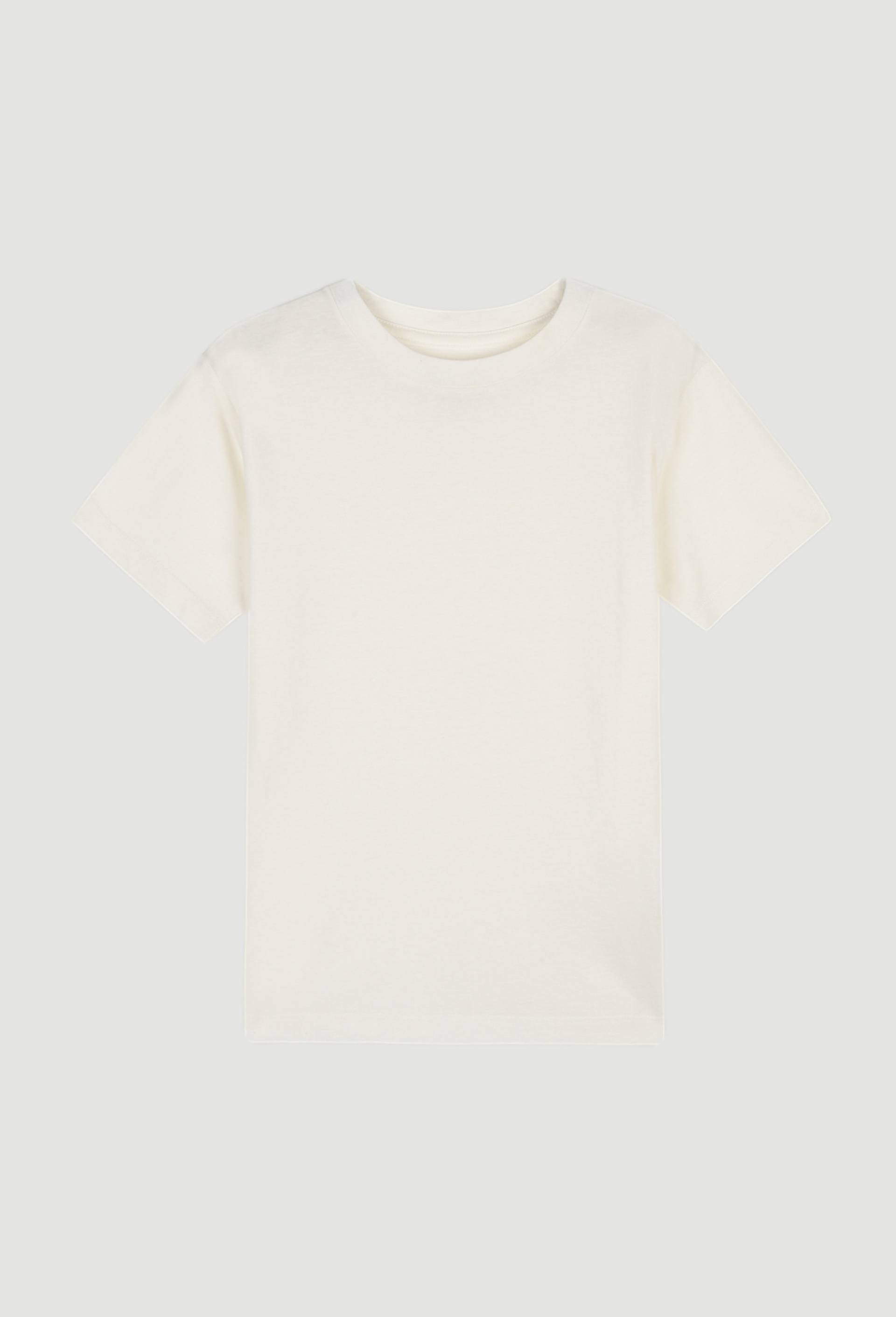 T-shirt manches courtes uni en coton BIO GOTS, Ecru, swatch image