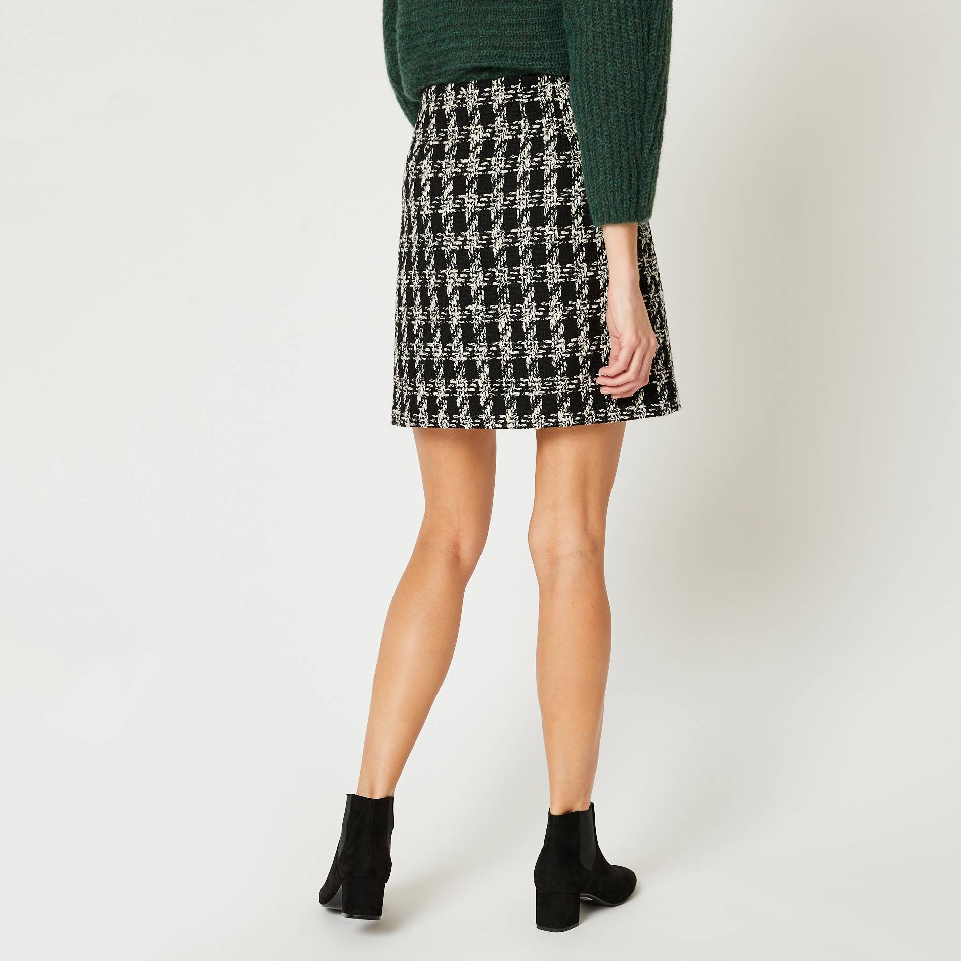 Jupe tweed, Noir, large image number 1