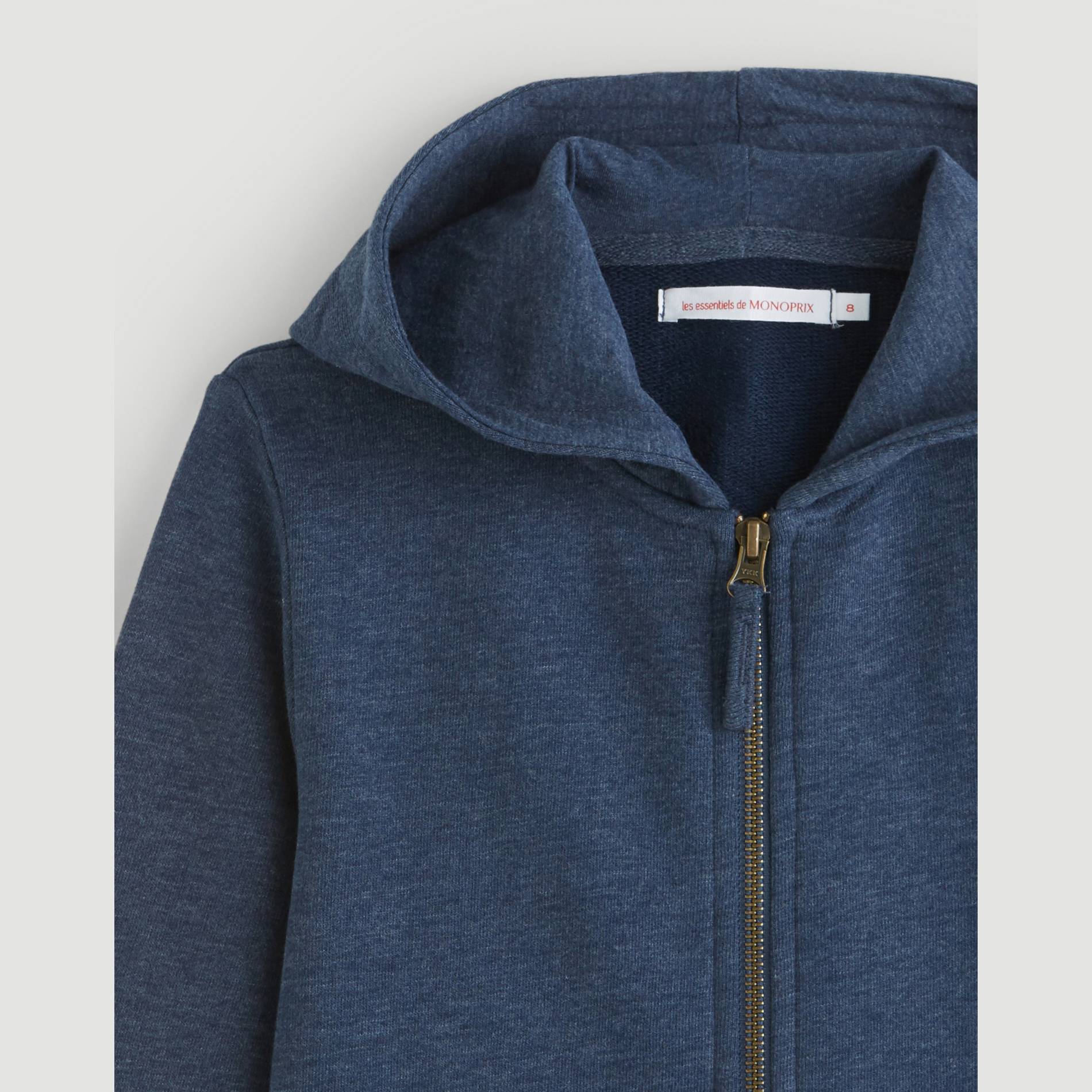 Sweat zippé en coton BIO, Bleu marine, large image number 2.0