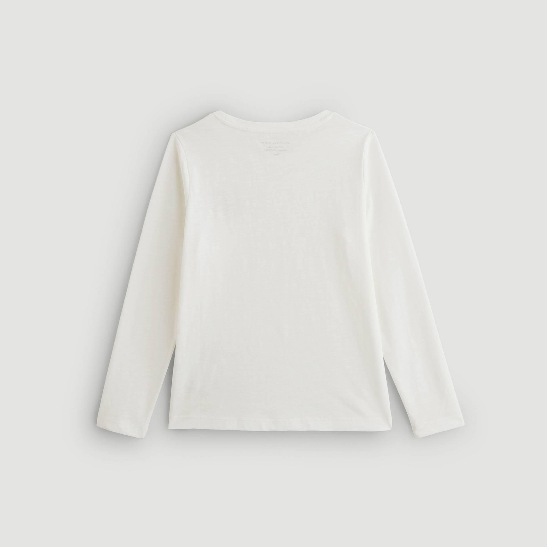 T-shirt manches longues imprimé en coton BIO, Ecru, large image number 1.0