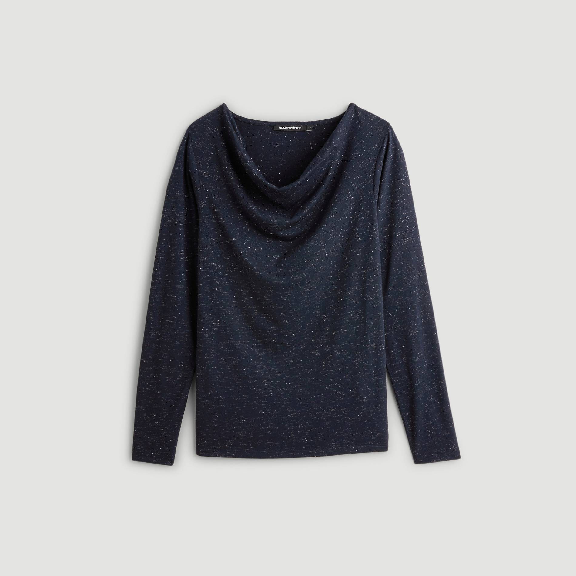 T-shirt effet brillant, Bleu marine, large image number 2.0