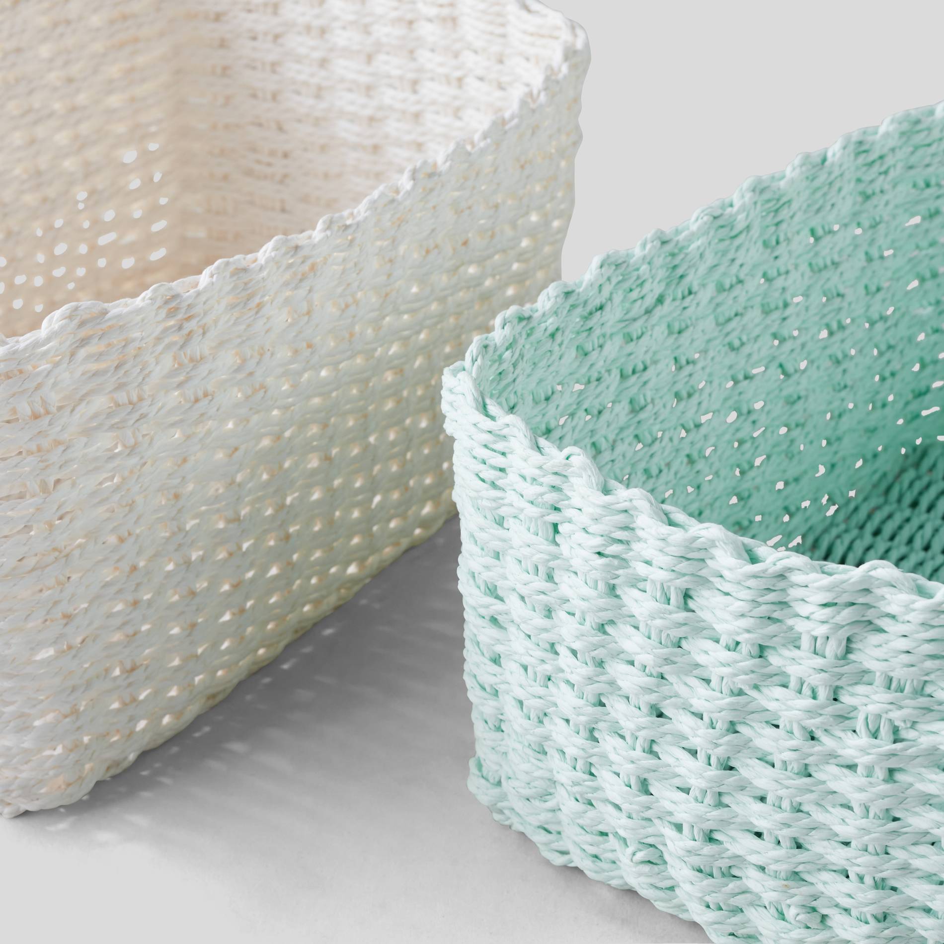 Panier en papier naturel, deux tailles disponibles, Blanc, large image number 1