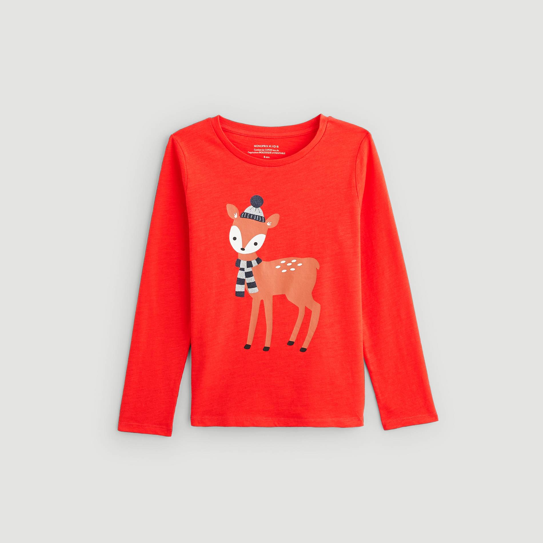 T-shirt manches longues imprime, Rouge, large image number 0