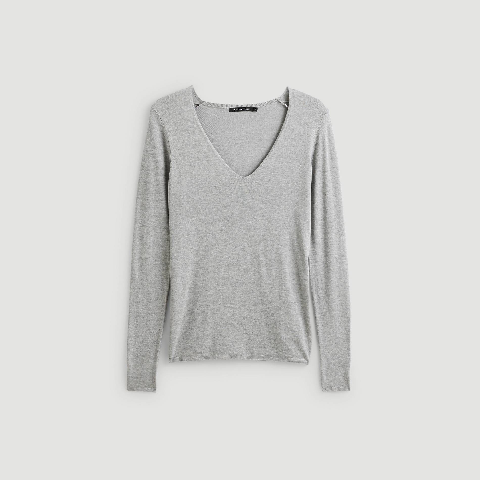 Pull manches longues, Gris clair, large image number 2