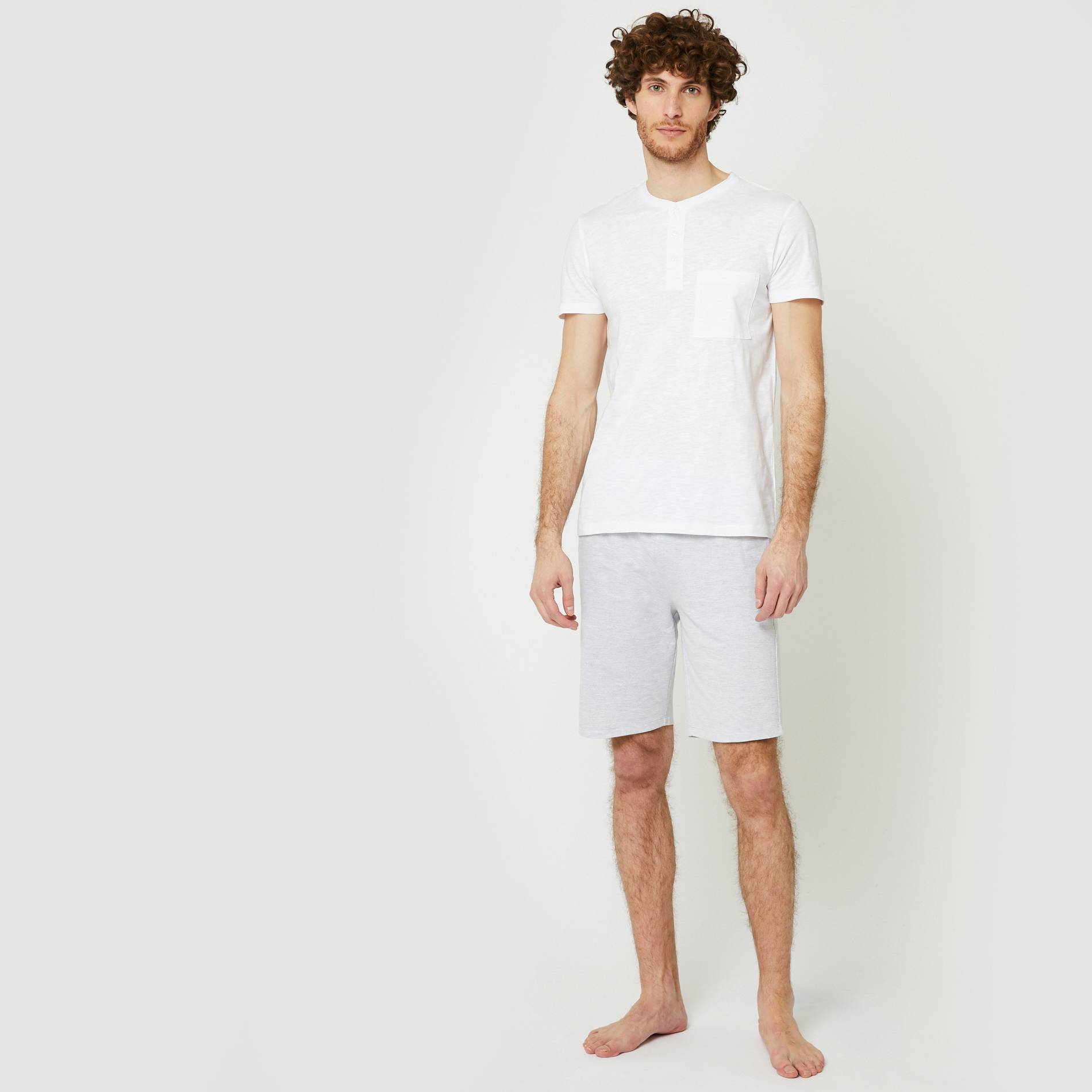 Ensemble t-shirt et short en coton BIO, Gris moyen, large image number 0
