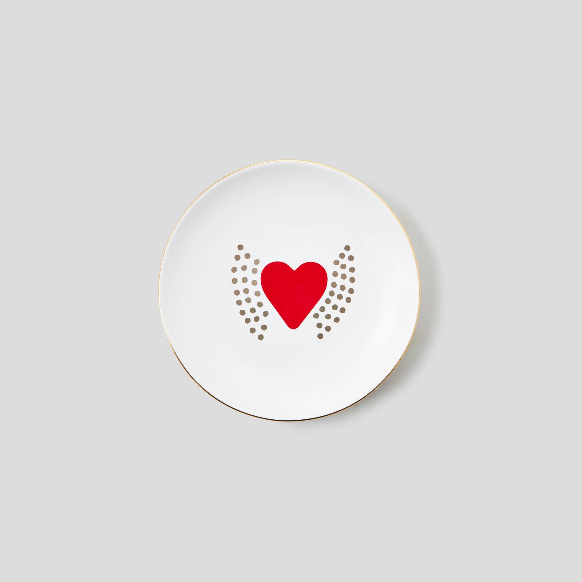 Assiette a pain - Coeur, Brique, large image number 0