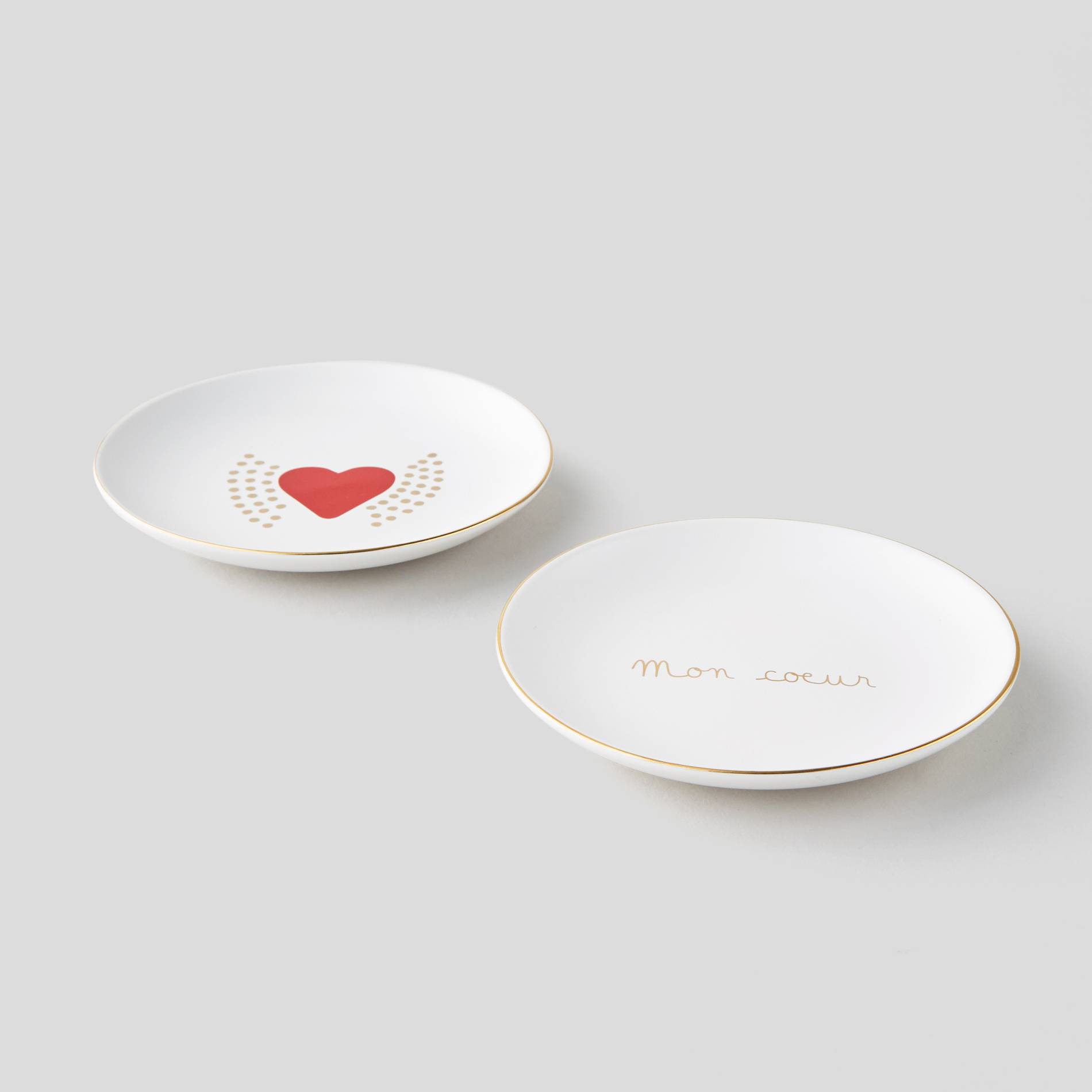 Assiette a pain - Coeur, Brique, large image number 1