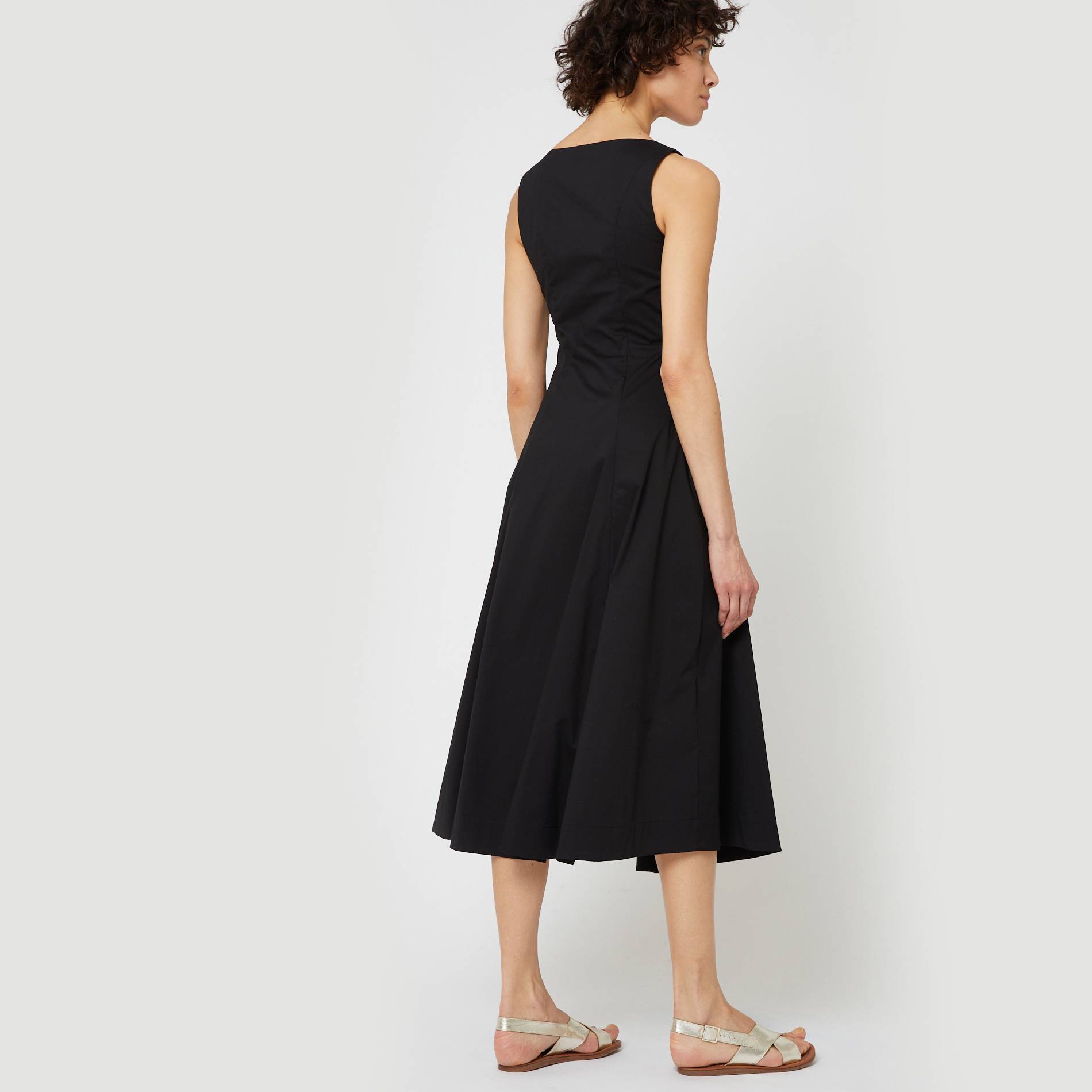 Robe longue sans manches unie, Noir, large image number 1