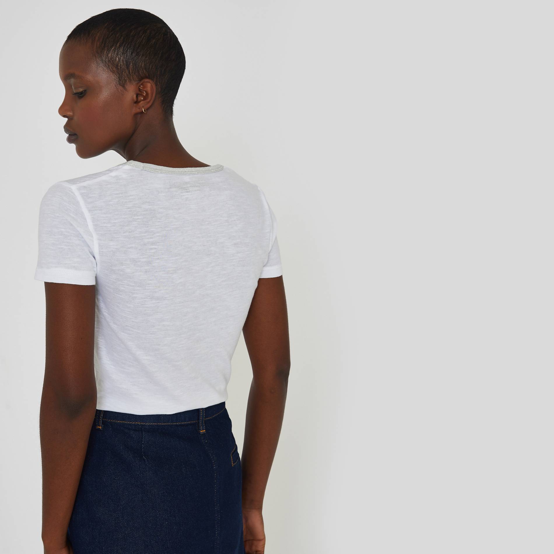 T-shirt en coton flammé BIO, Blanc, large image number 1