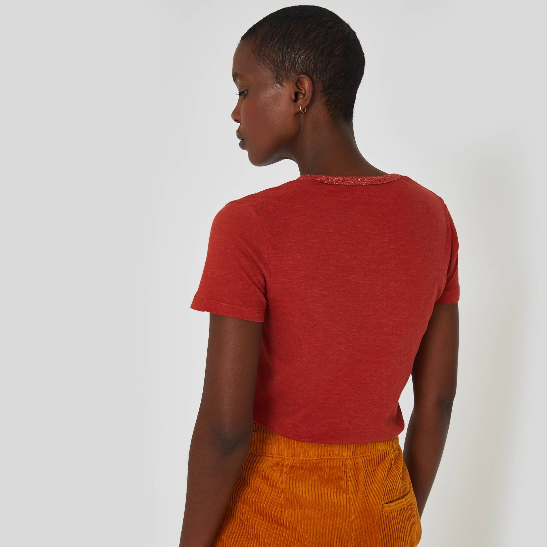 T-shirt en coton flammé BIO, Citrouille, large image number 1