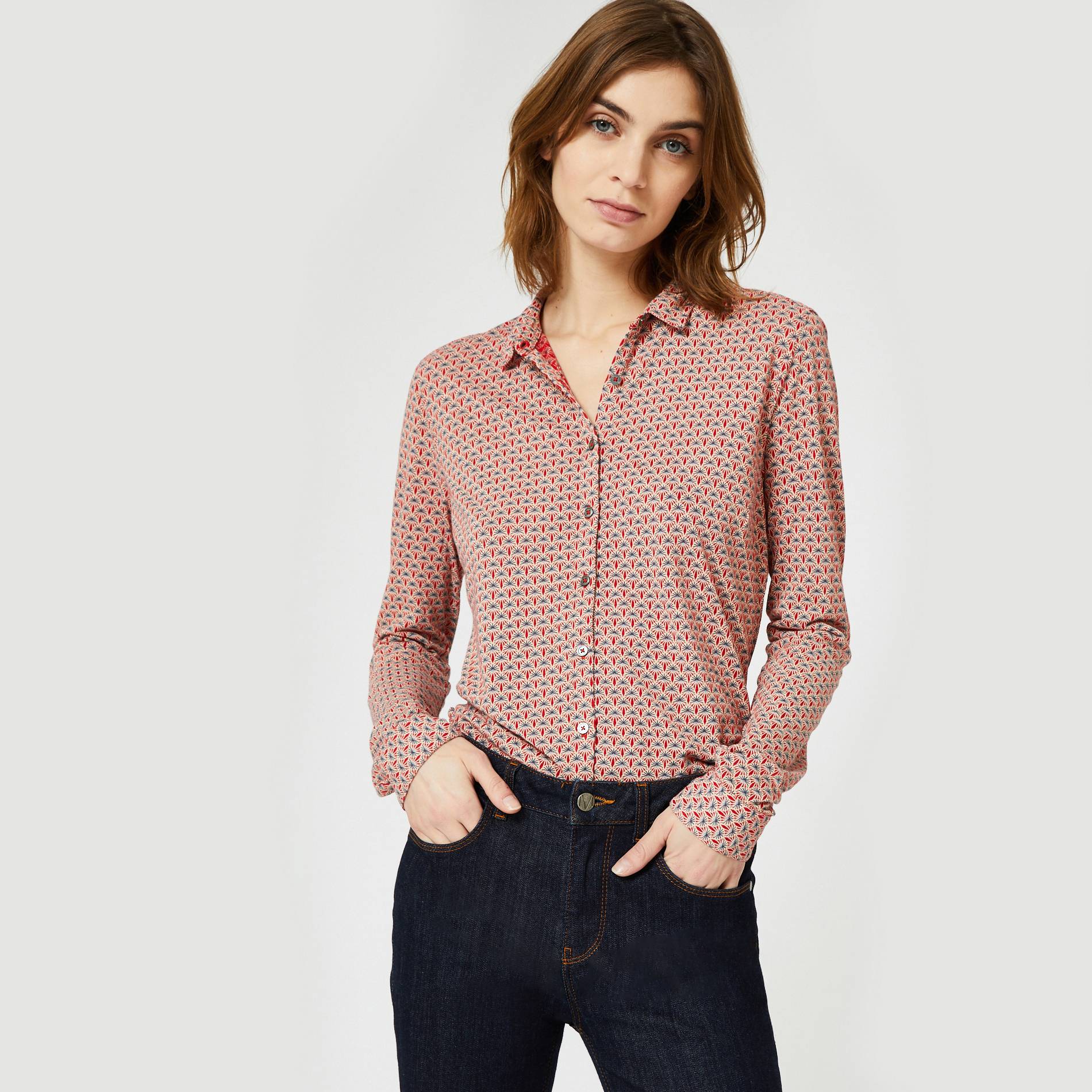 Chemise imprimée, Carmin, large image number 0