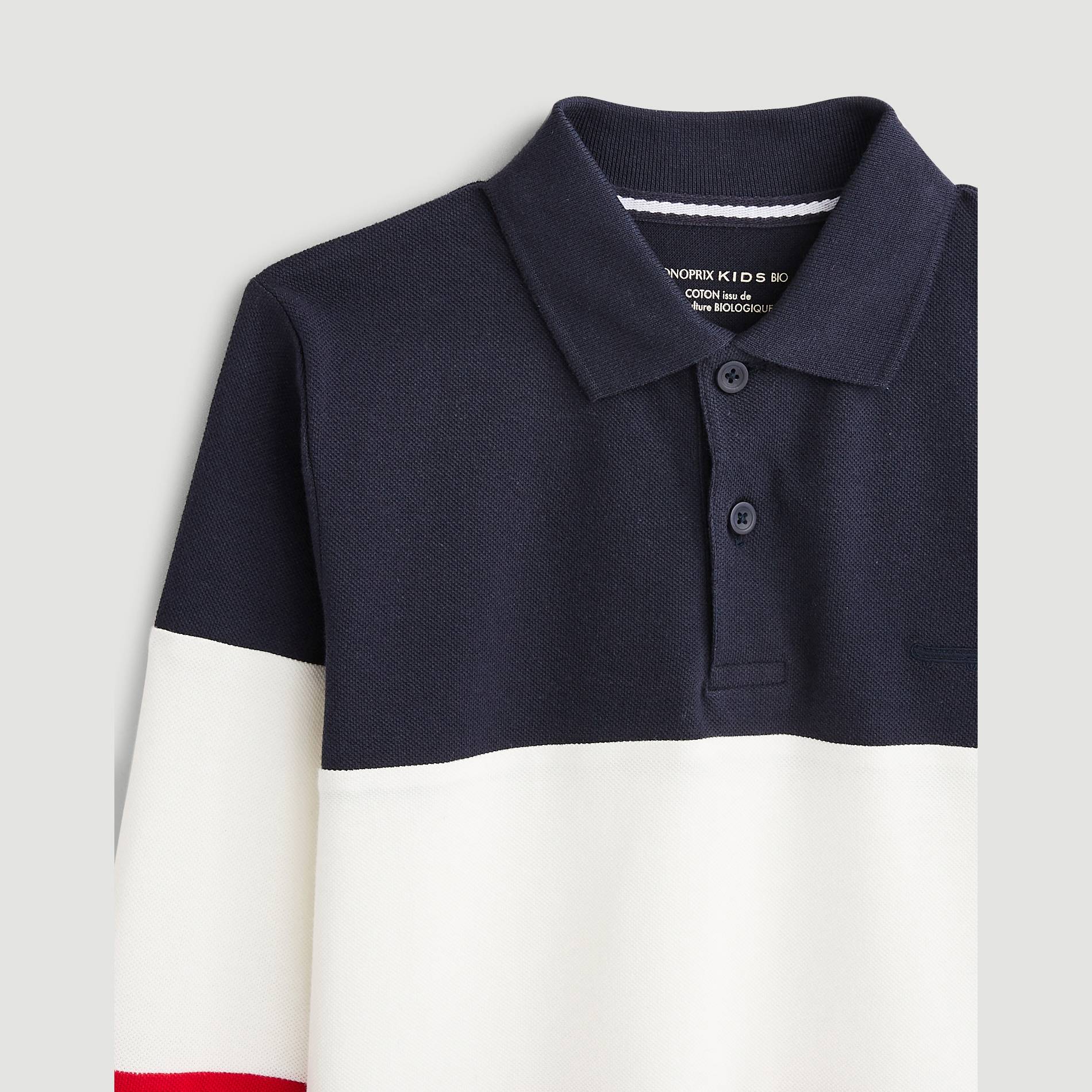 Polo manches longues, Bordeaux, large image number 2