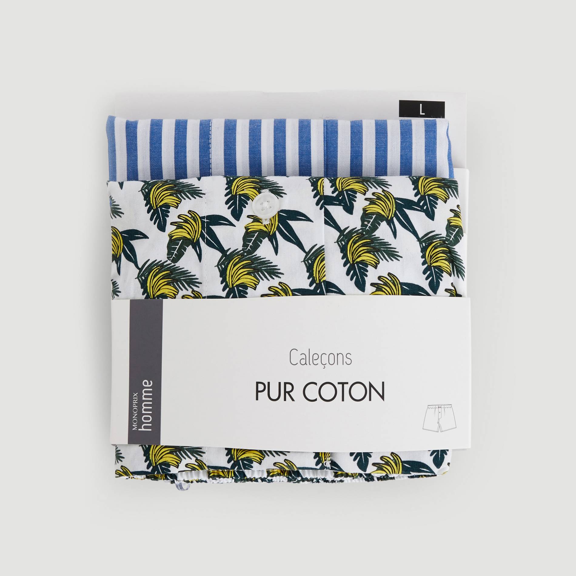 Lot de 2 caleçons imprimés, Blanc, large image number 1