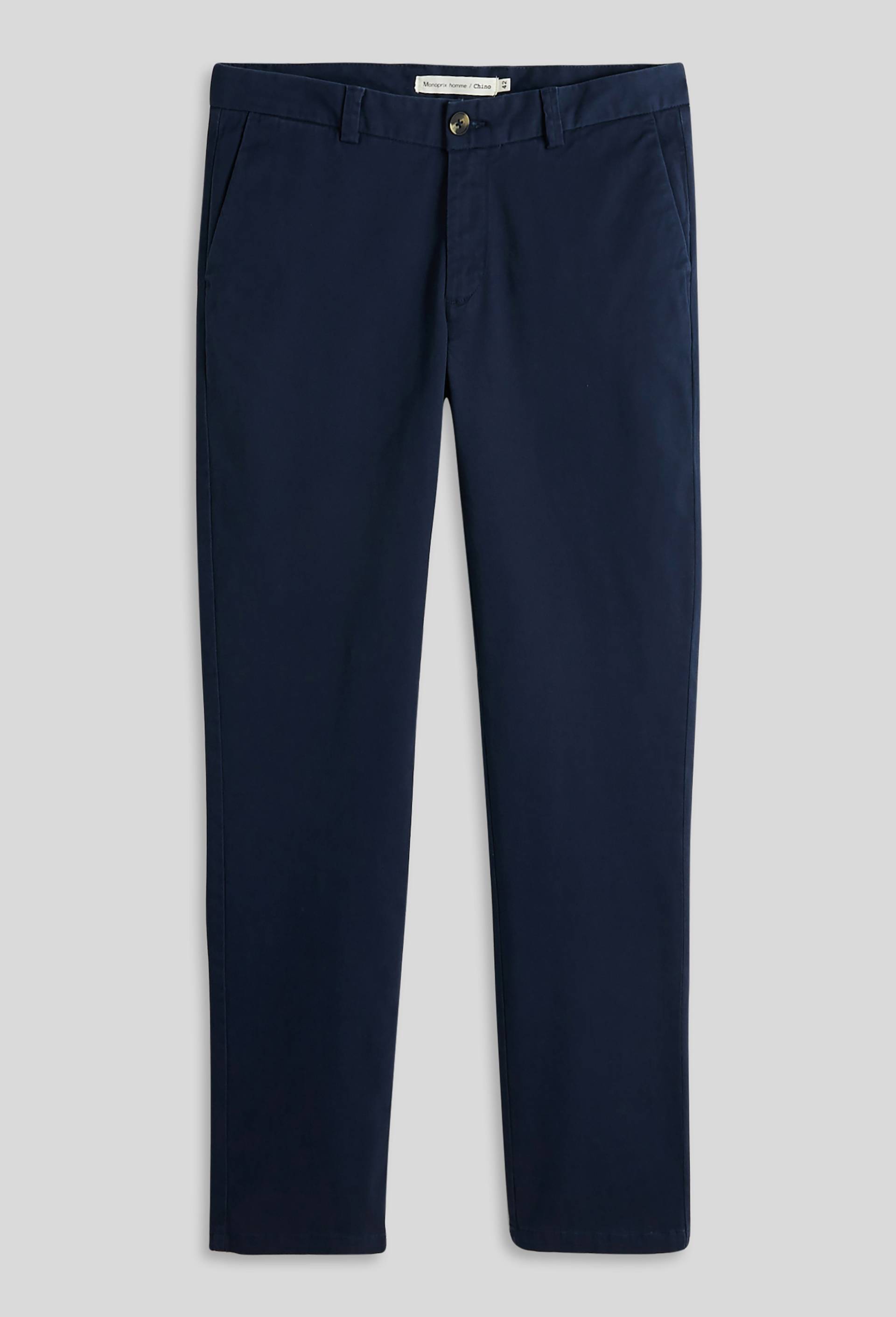 Pantalon chino straight en coton BIO, BLEU, large image number 2