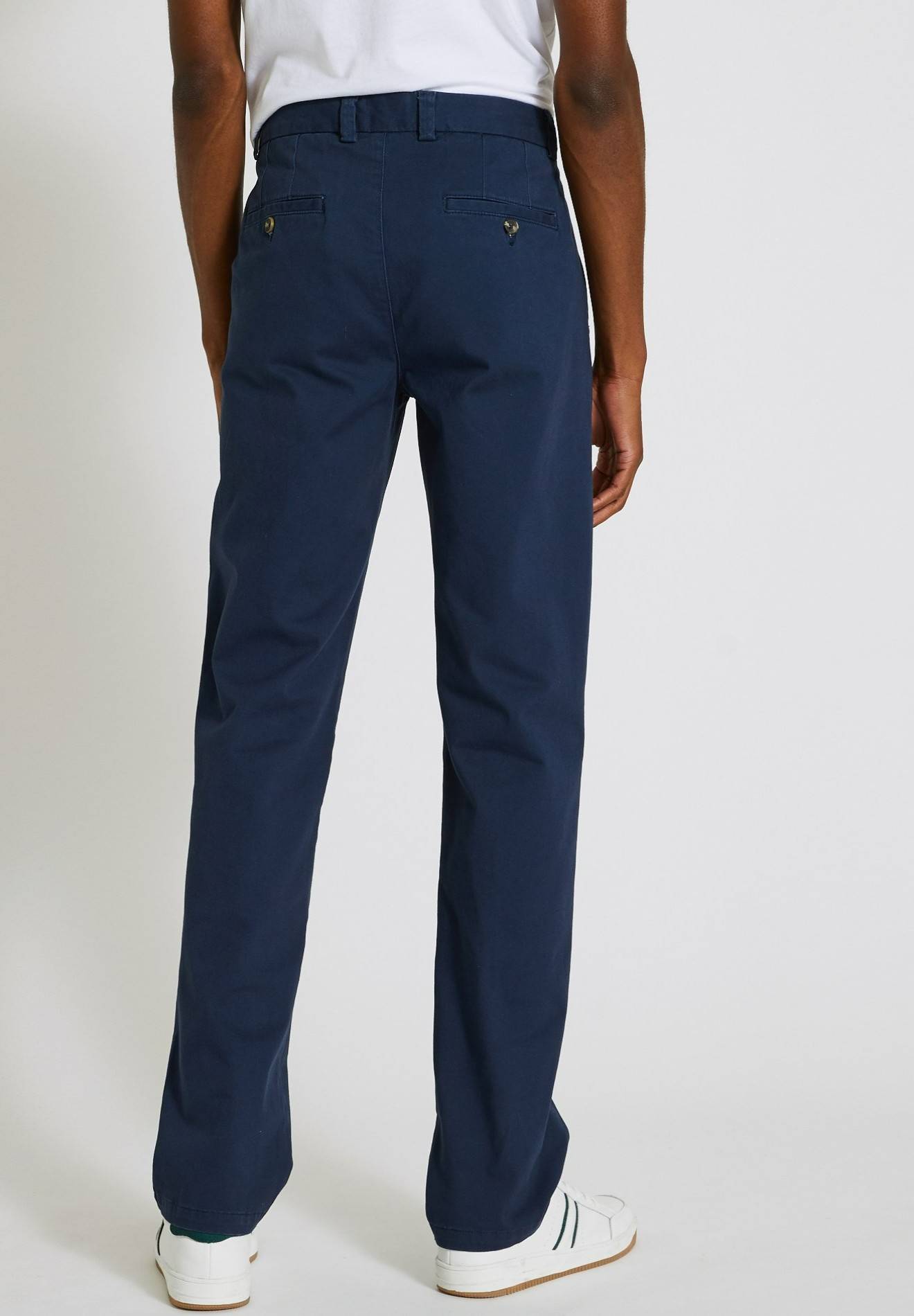 Pantalon chino straight en coton BIO, BLEU, large image number 4
