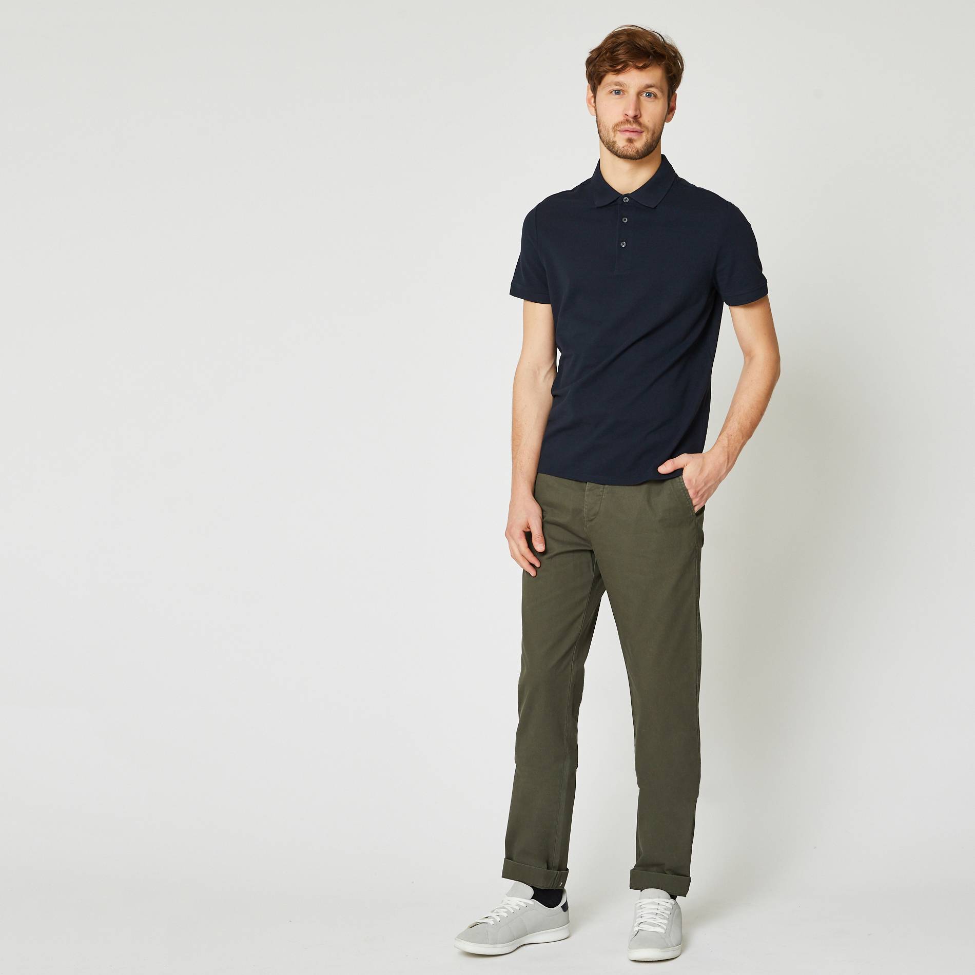 Pantalon chino coupe regular en coton BIO, Kaki, large image number 0