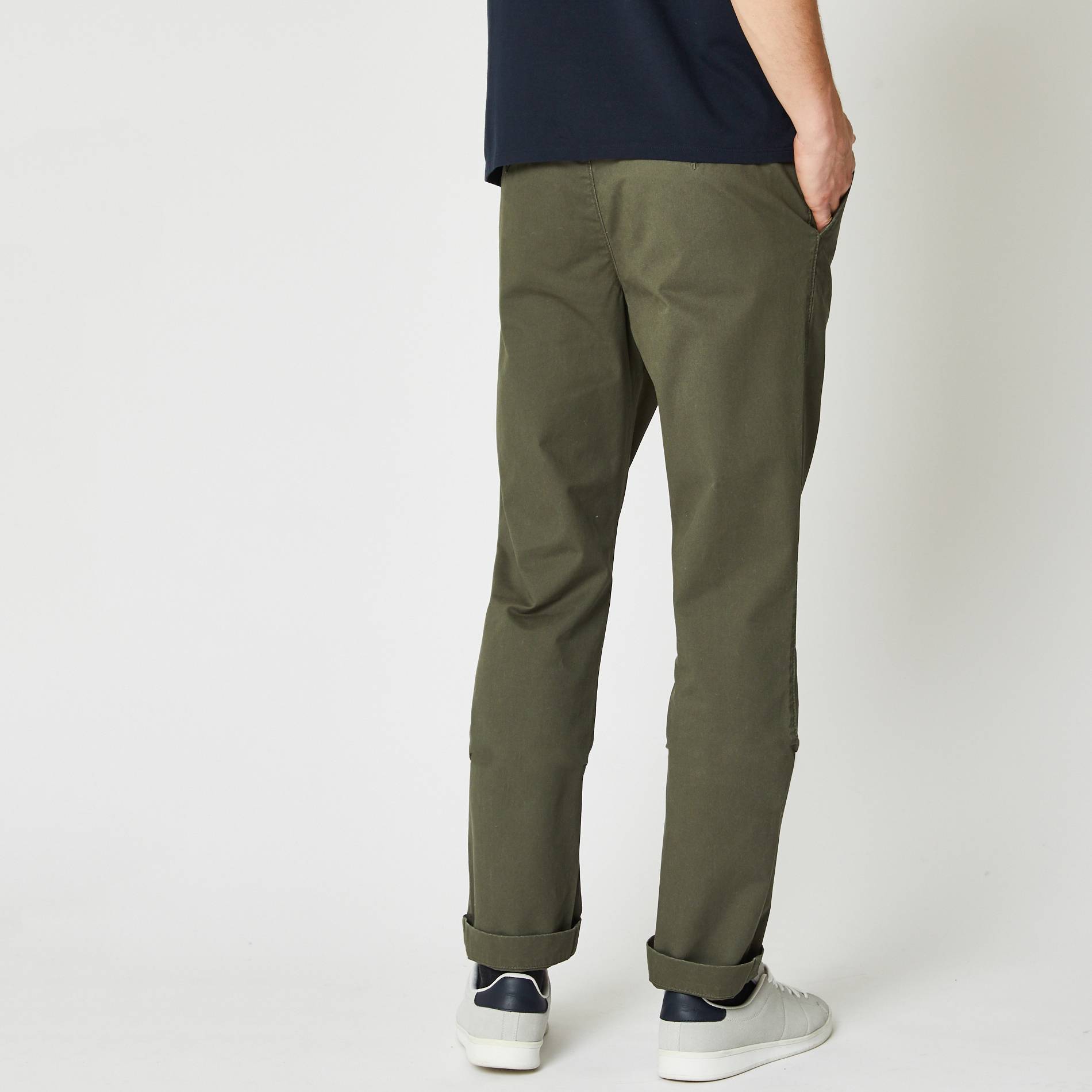 Pantalon chino coupe regular en coton BIO, Kaki, large image number 1