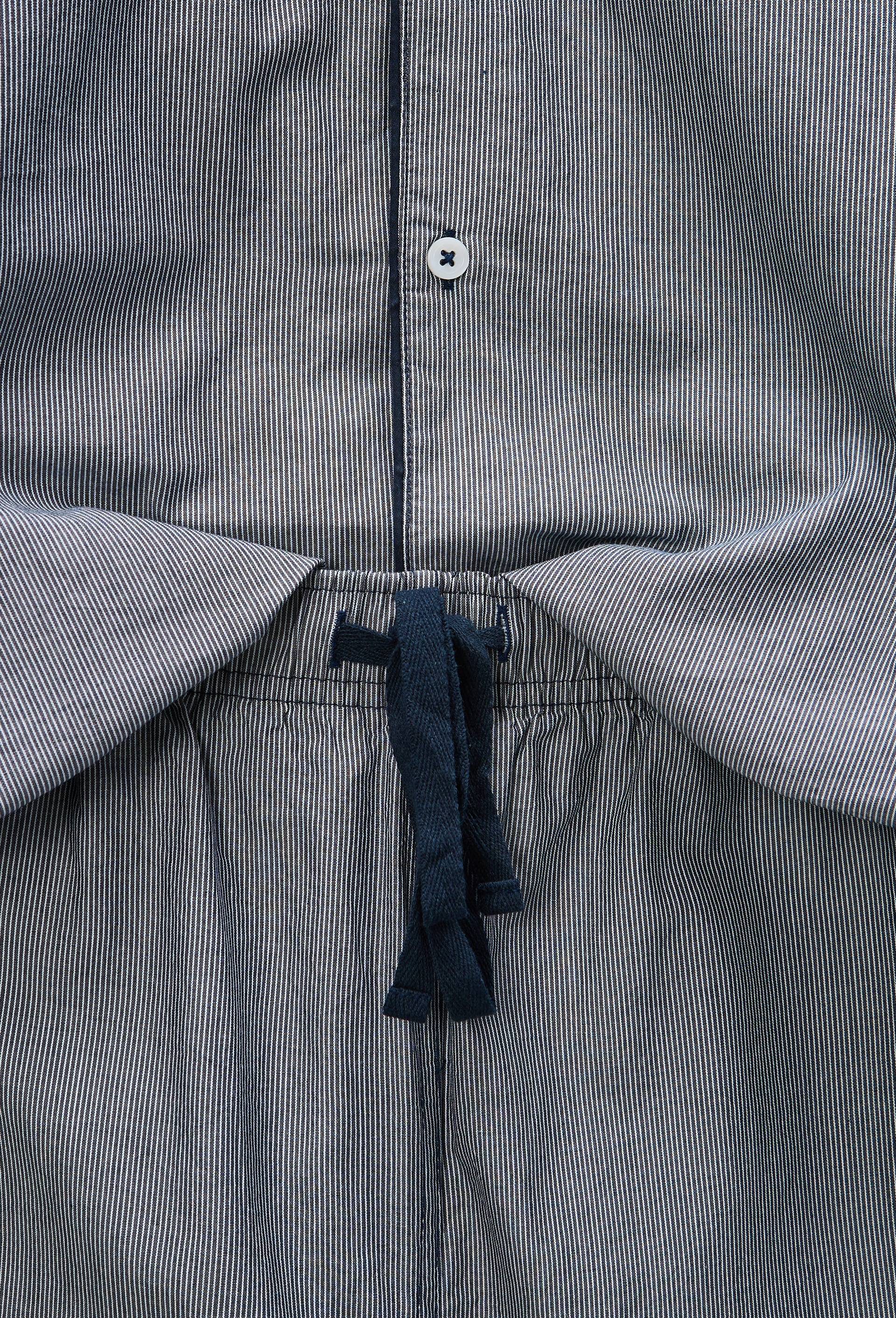 Pyjama Chemise manches longues et pantalon ray&eacute; en coton BIO GOTS, Bleu fonc&eacute;, large image number 1.0