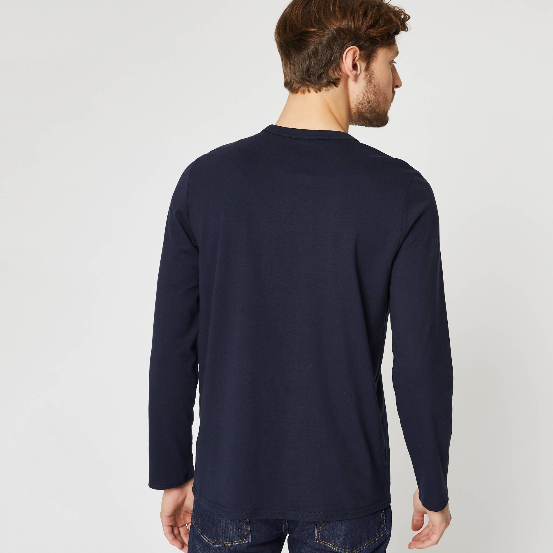 T-shirt manches longues en coton BIO, Bleu marine, large image number 1.0