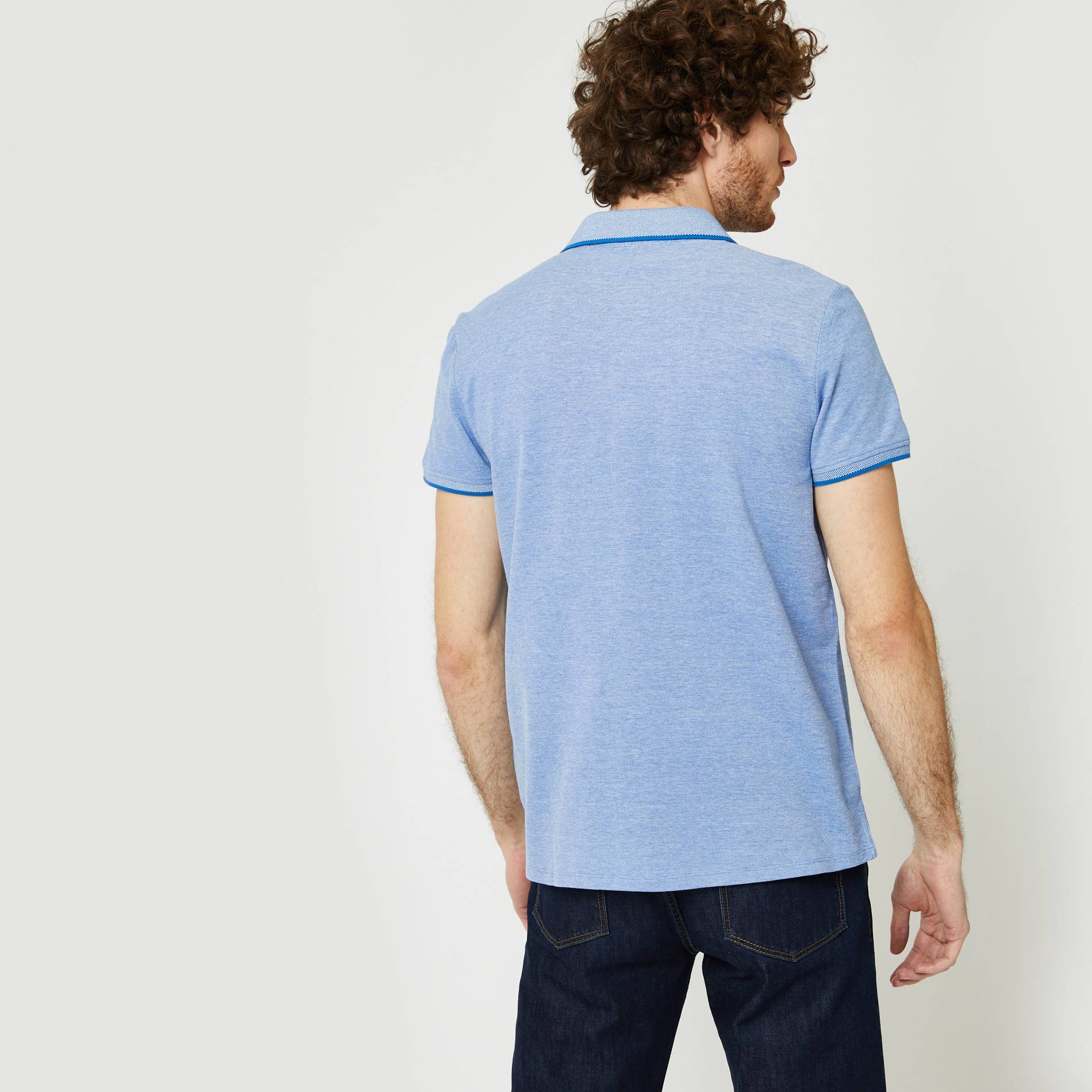 Polo en coton piqué BIO, Bleu, large image number 1.0