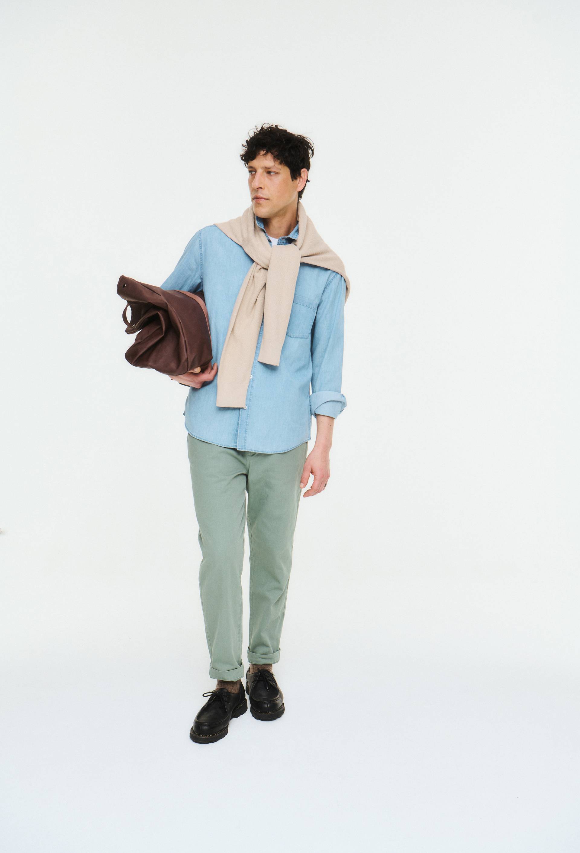Chemise manches longues chambray en coton BIO GOTS - MONOPRIX - Modalova