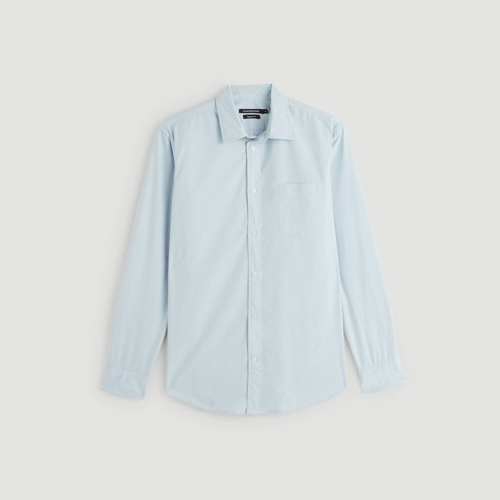 Chemise popeline coupe regular en coton BIO, Bleu gris, large image number 2.0