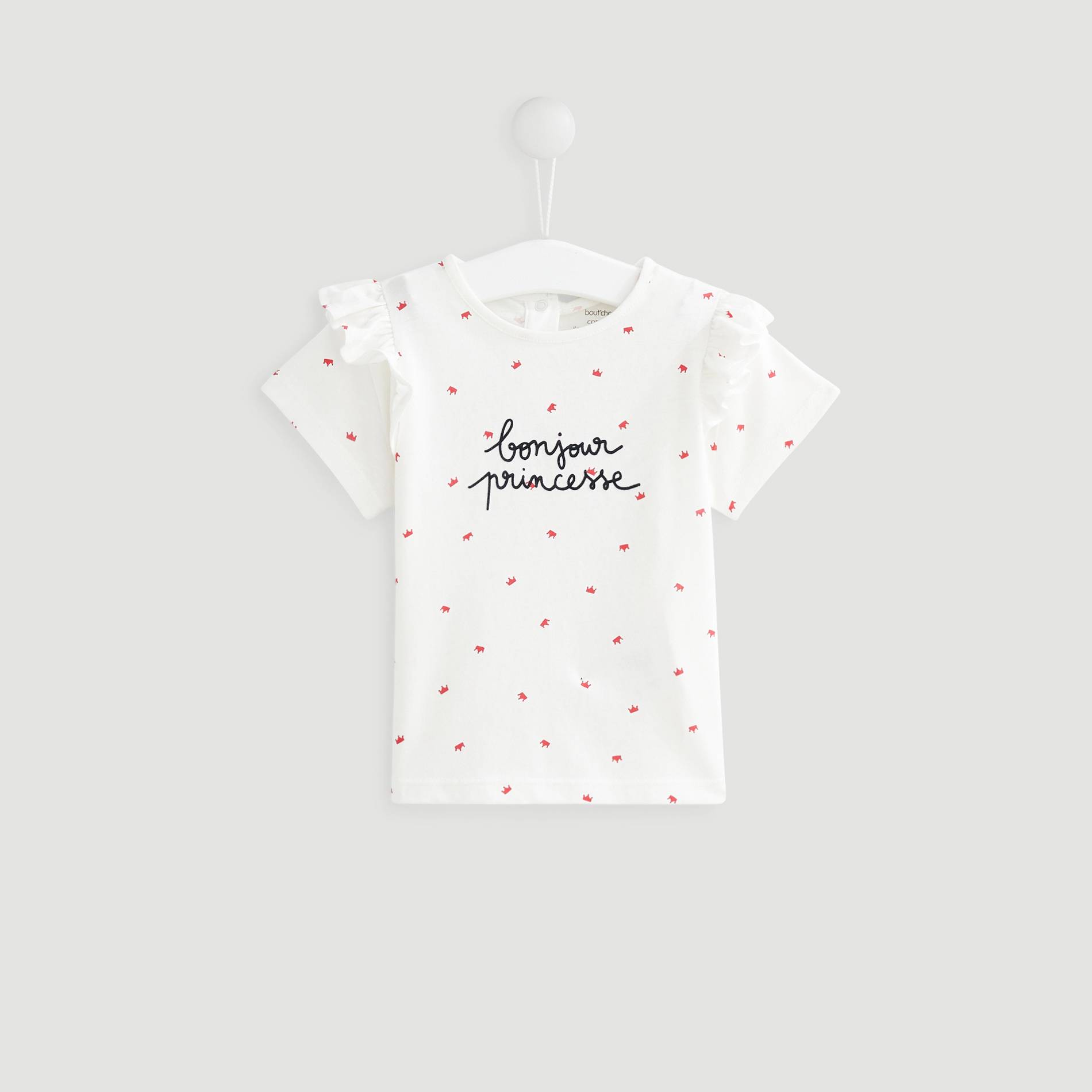 T-shirt manches courtes imprimé en coton BIO, Cerise, large image number 0
