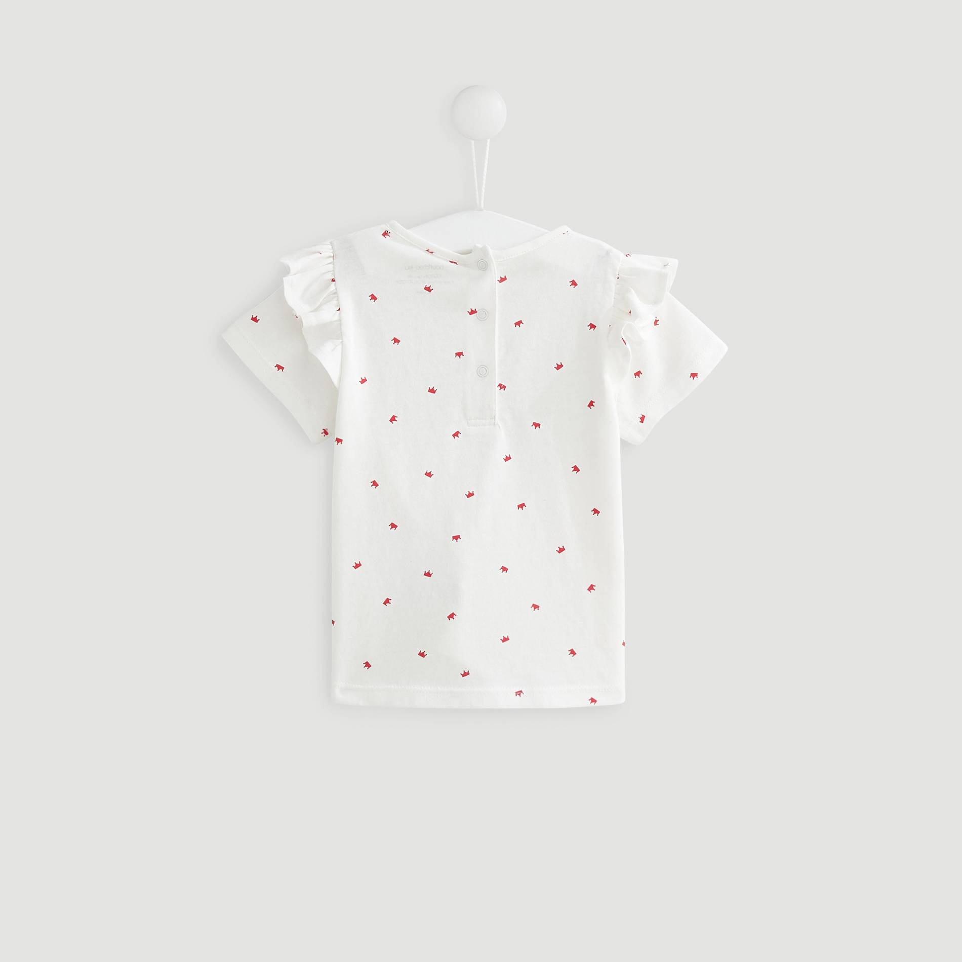 T-shirt manches courtes imprimé en coton BIO, Cerise, large image number 1.0