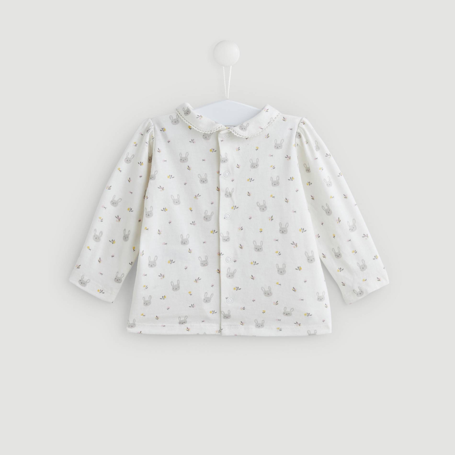 Blouse manches longues imprimée, Ecru, large image number 1.0