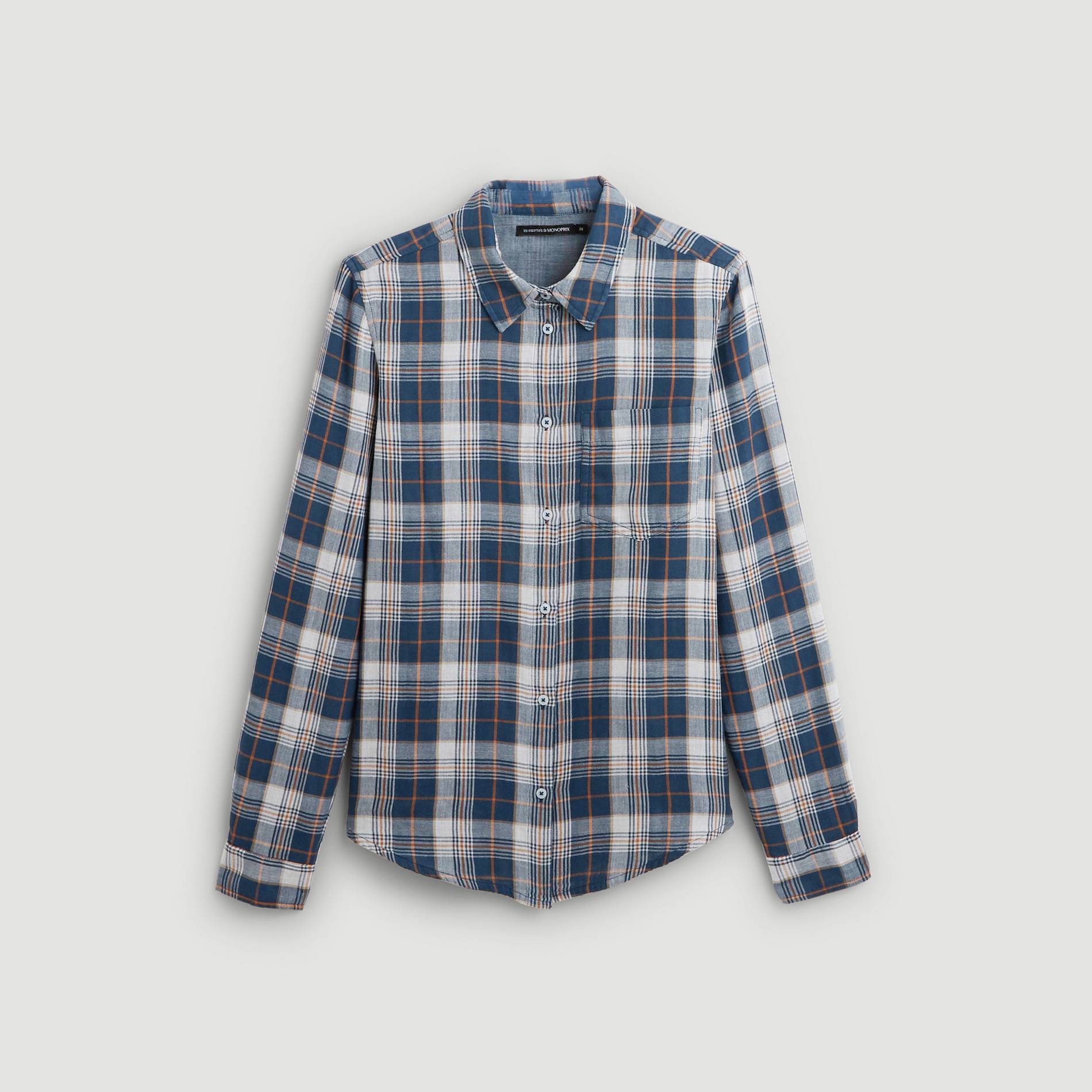 Chemise à carreaux en coton BIO, Bleu marine, large image number 2