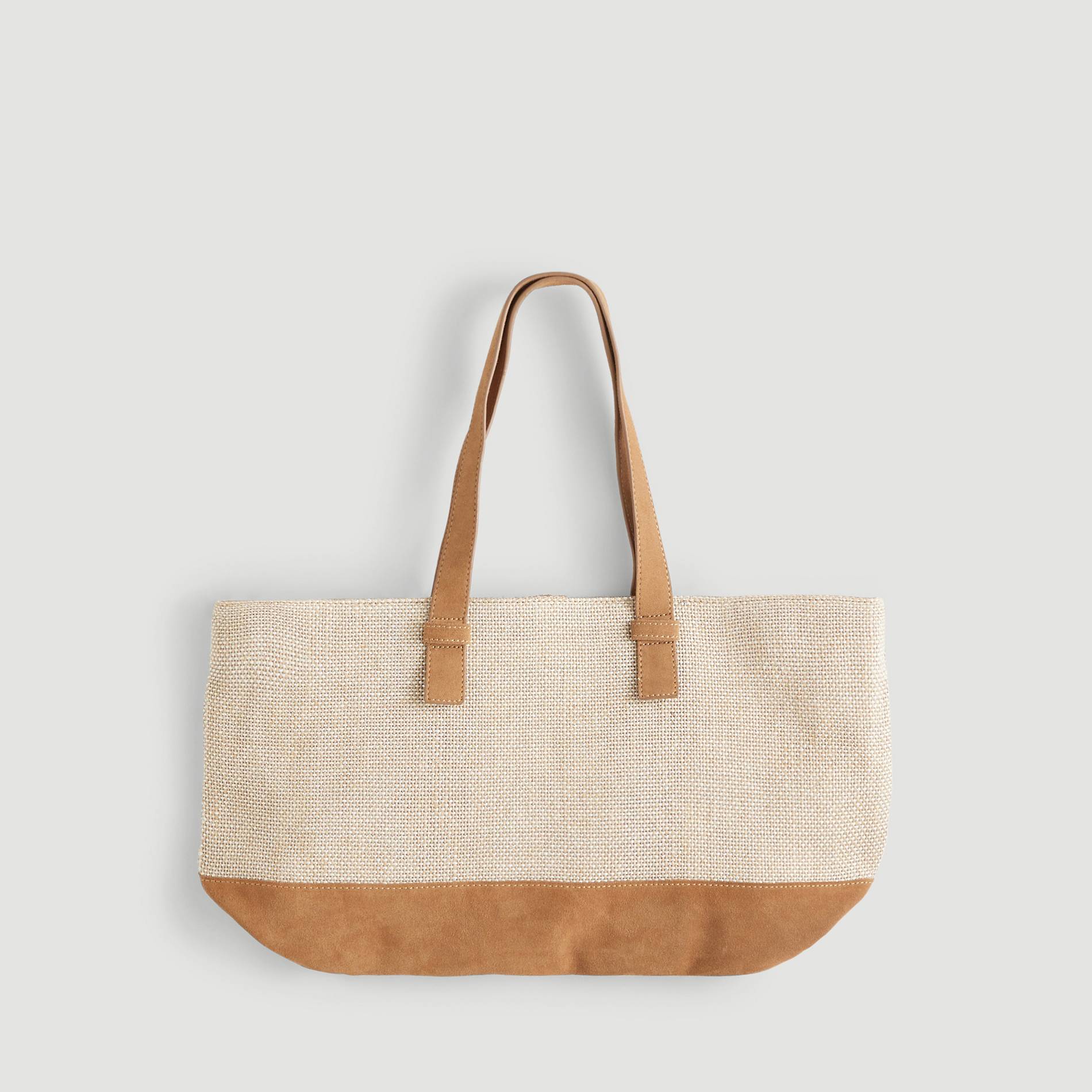 Cabas jute effet brillant, Beige, large image number 0.0