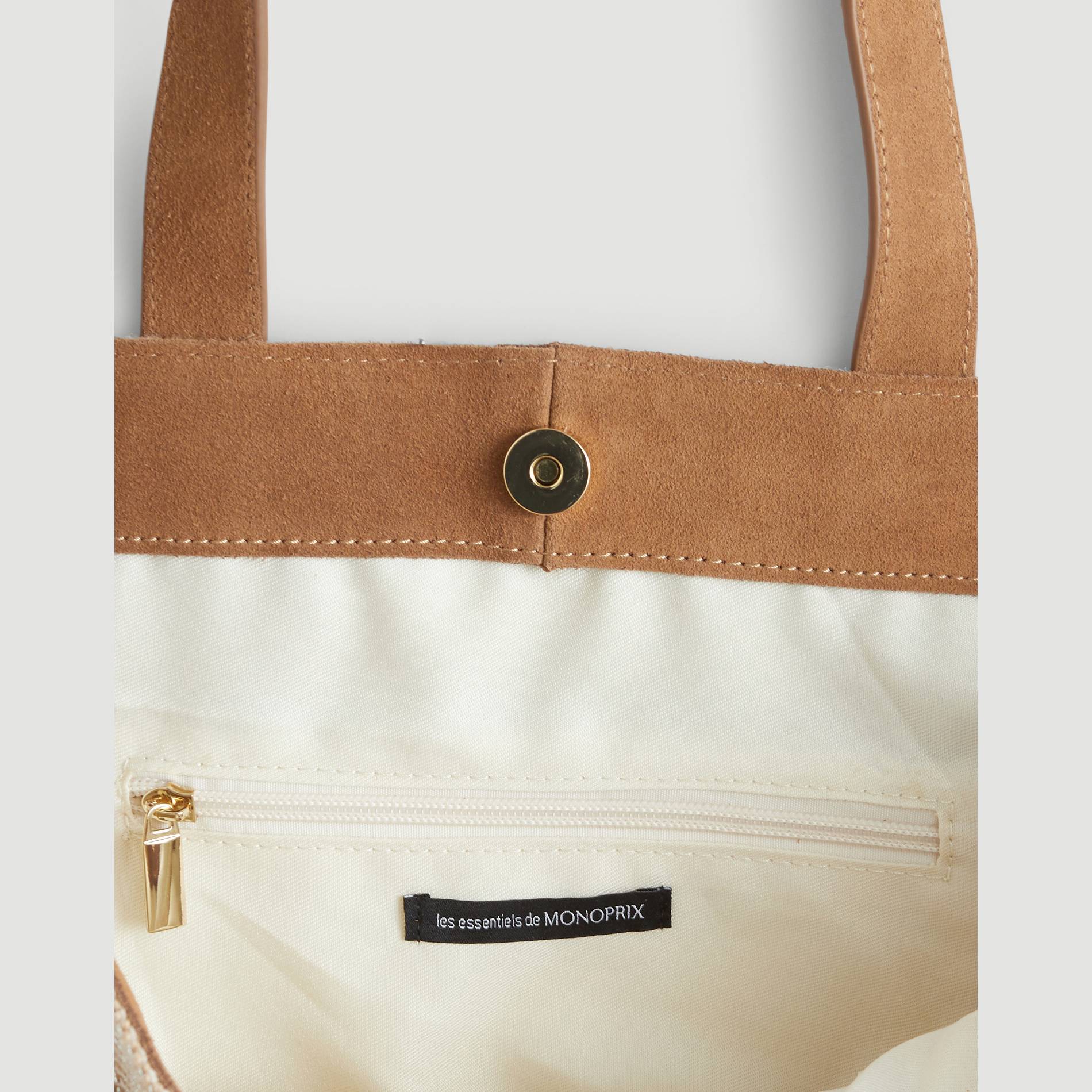 Cabas jute effet brillant, Beige, large image number 2
