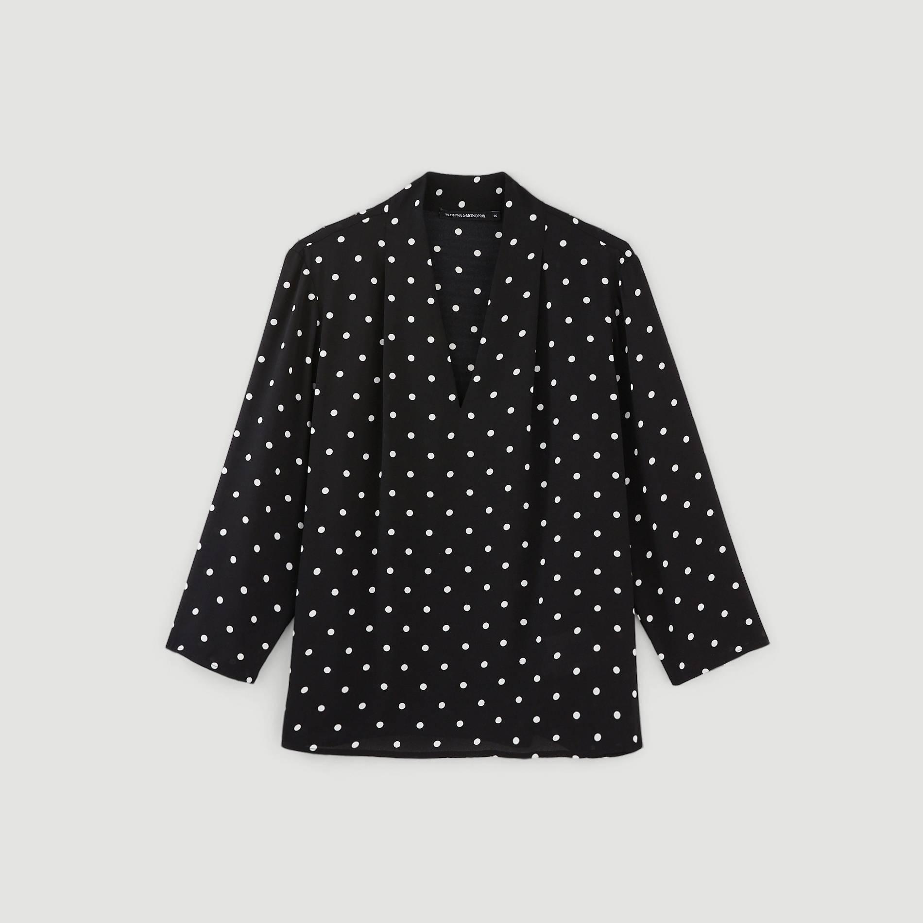 Blouse fluide à pois, Noir, large image number 2