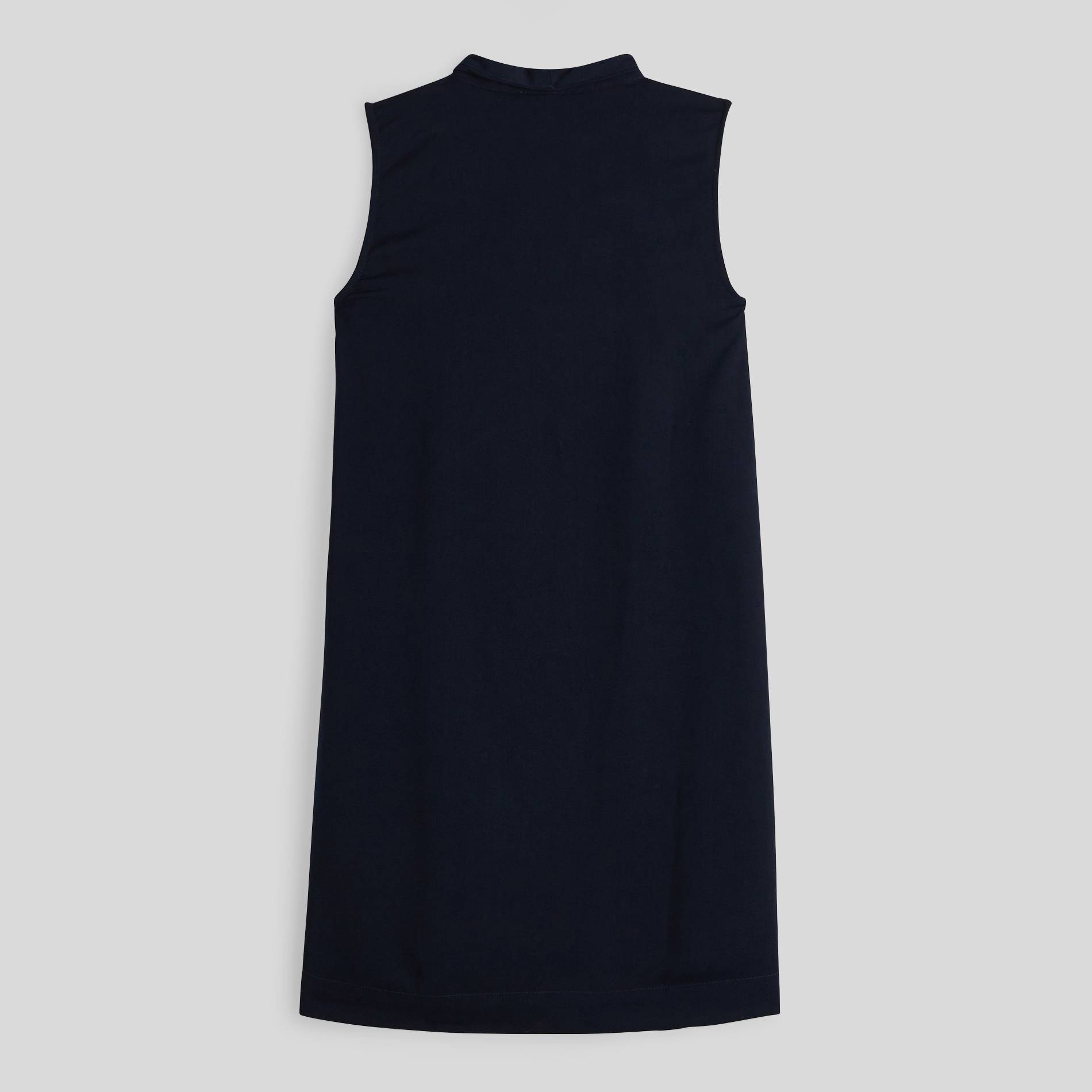 Robe courte unie sans manches col V, Bleu foncé, large image number 1
