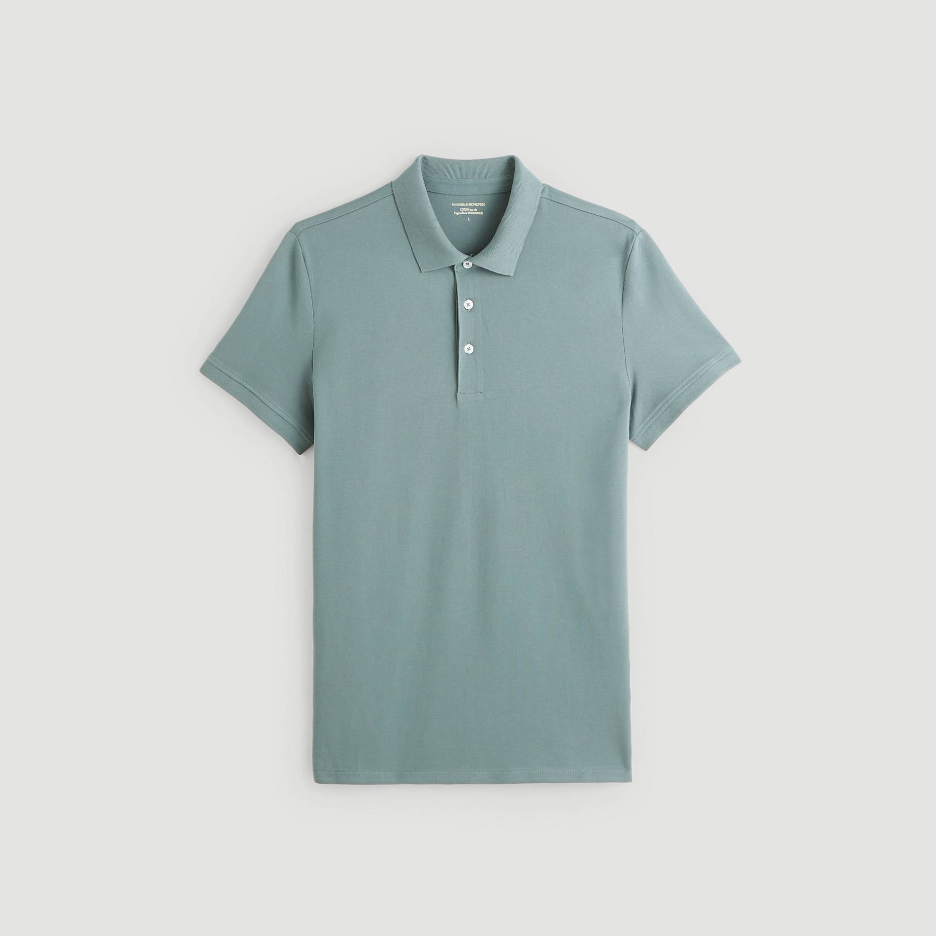 Polo piqué en coton BIO, Vert foncé, large image number 2