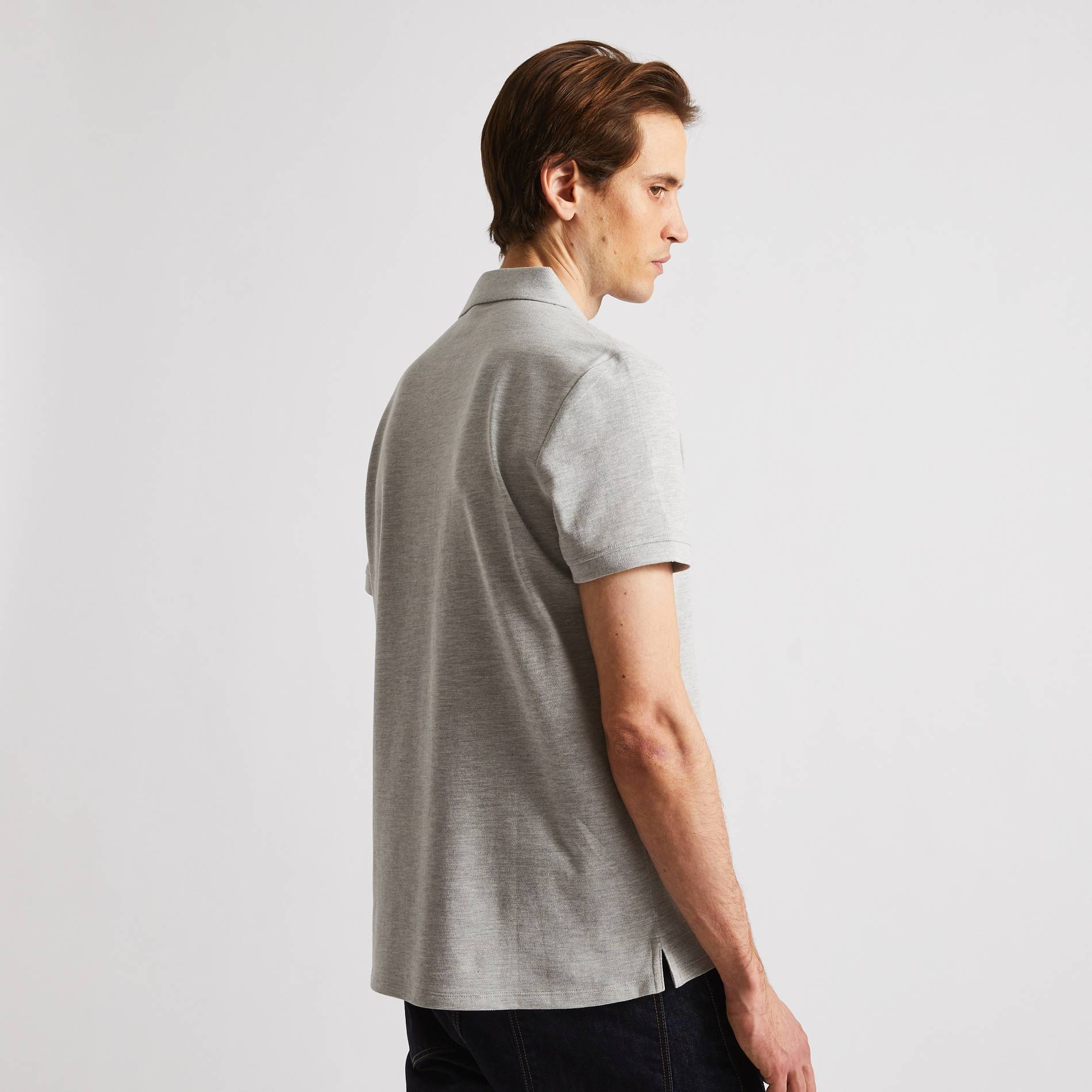 Polo piqué en coton BIO, Gris foncé, large image number 1.0