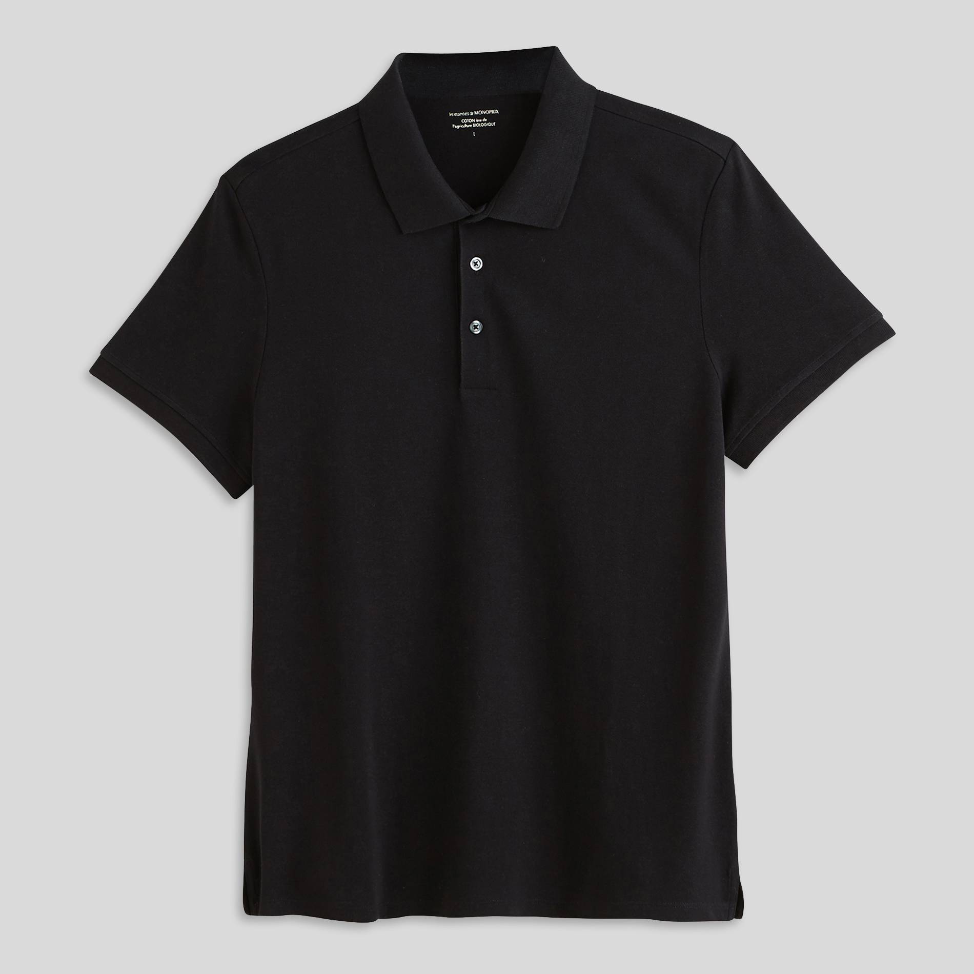 Polo piqué en coton BIO, Noir, large image number 2.0