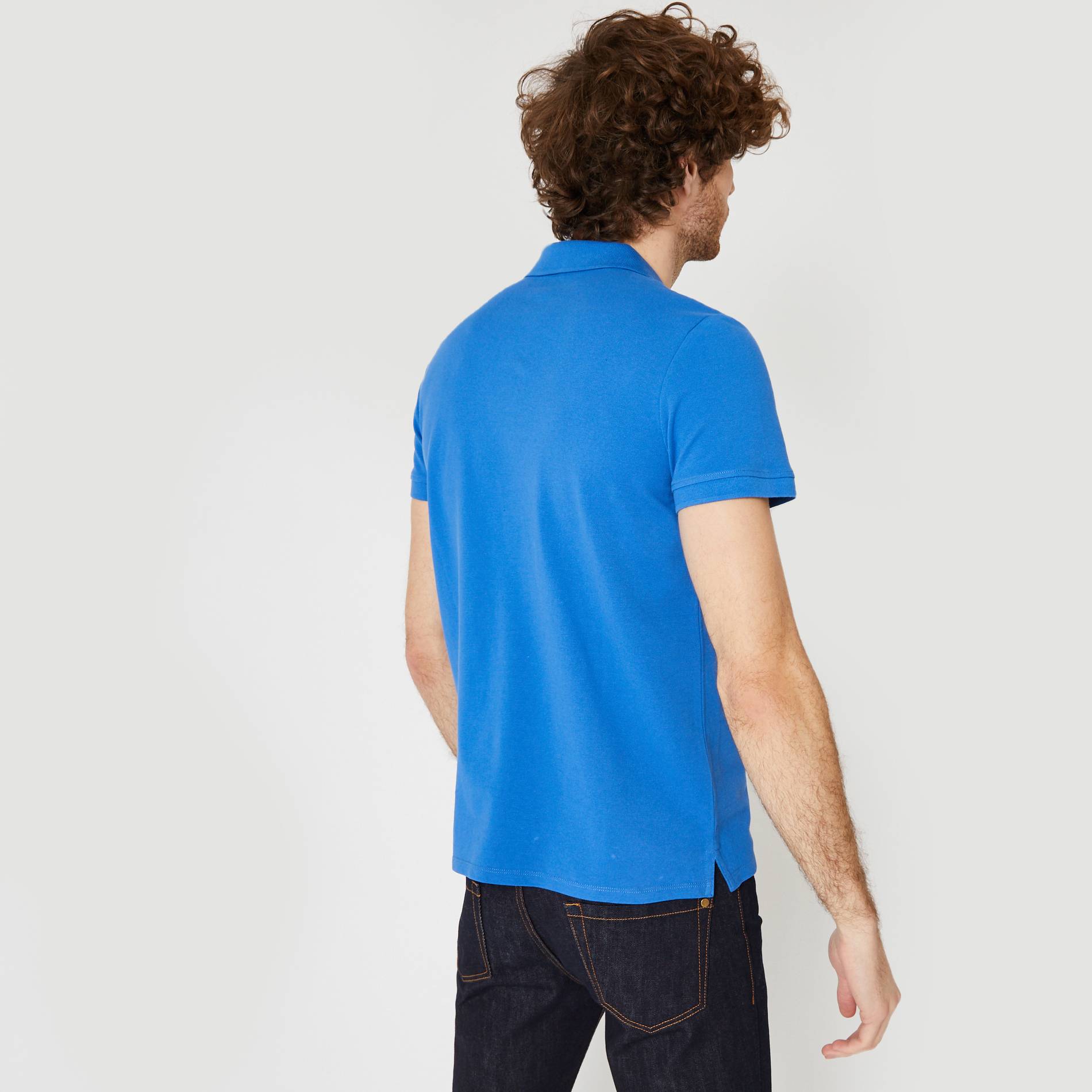 Polo piqué en coton BIO, Bleu, large image number 1.0