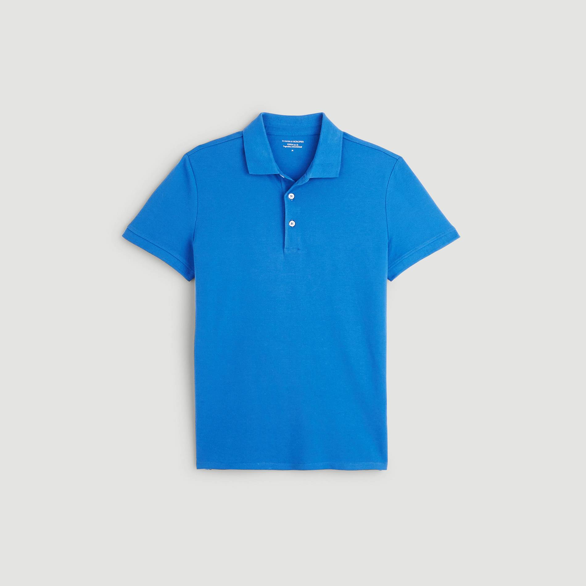 Polo piqué en coton BIO, Bleu, large image number 2.0