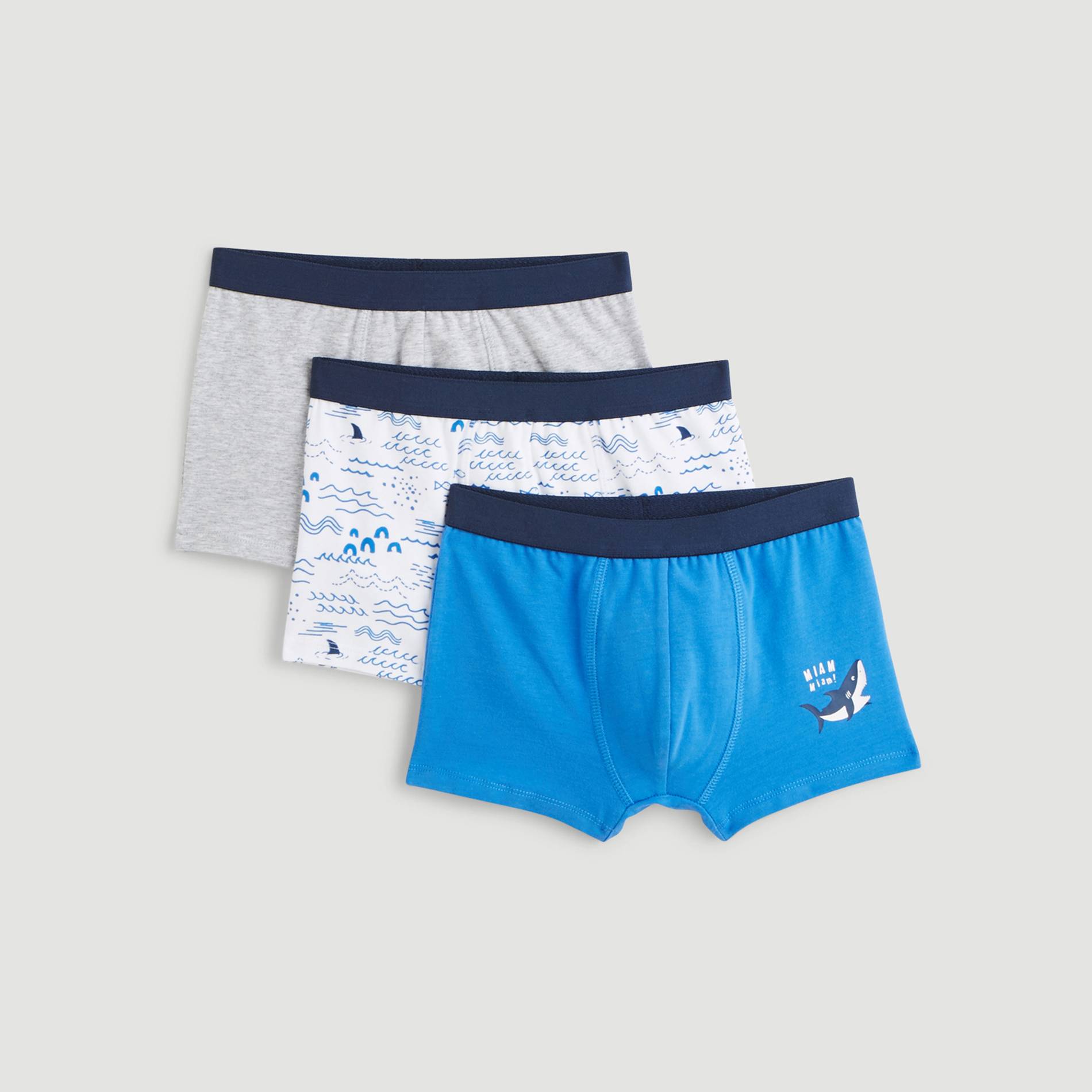 Lot de 3 boxers imprimés, Bleu vif, large image number 0