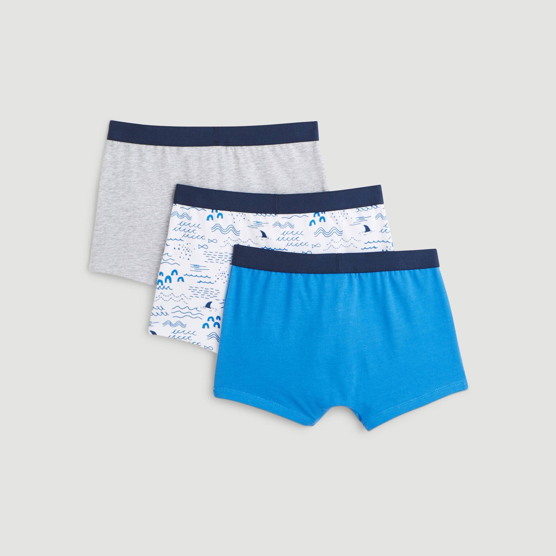Lot de 3 boxers imprimés, Bleu vif, large image number 1