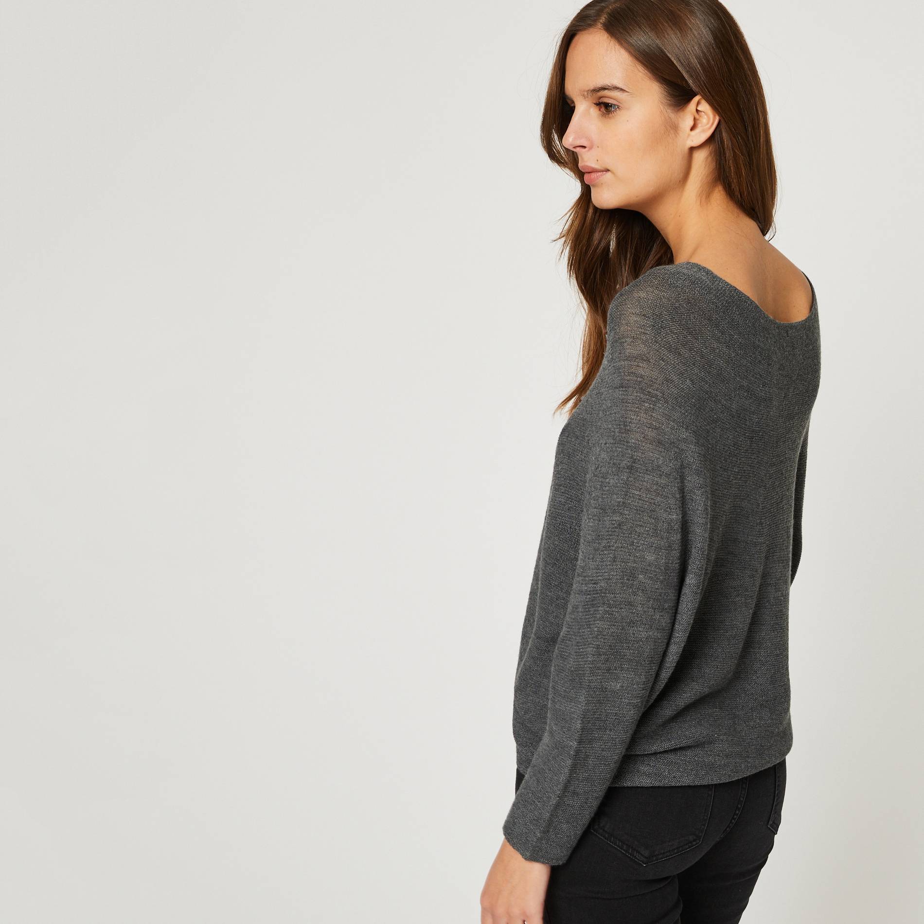 Pull italien contenant de laine, Gris moyen, large image number 1