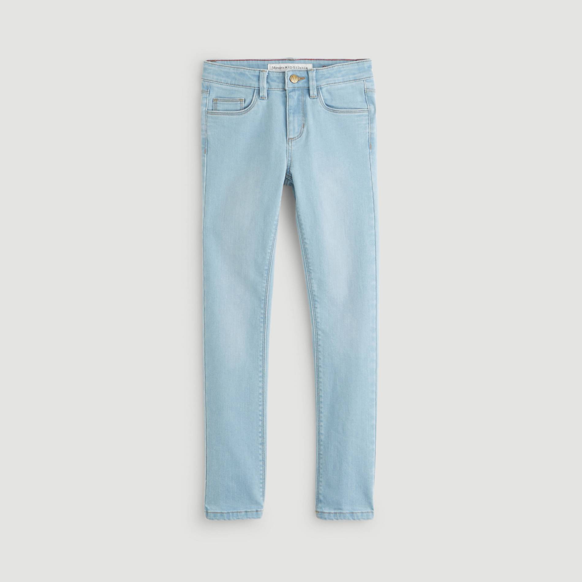 Jean slim, coton BIO et Oeko-Tex, Bleu pâle, large image number 0.0