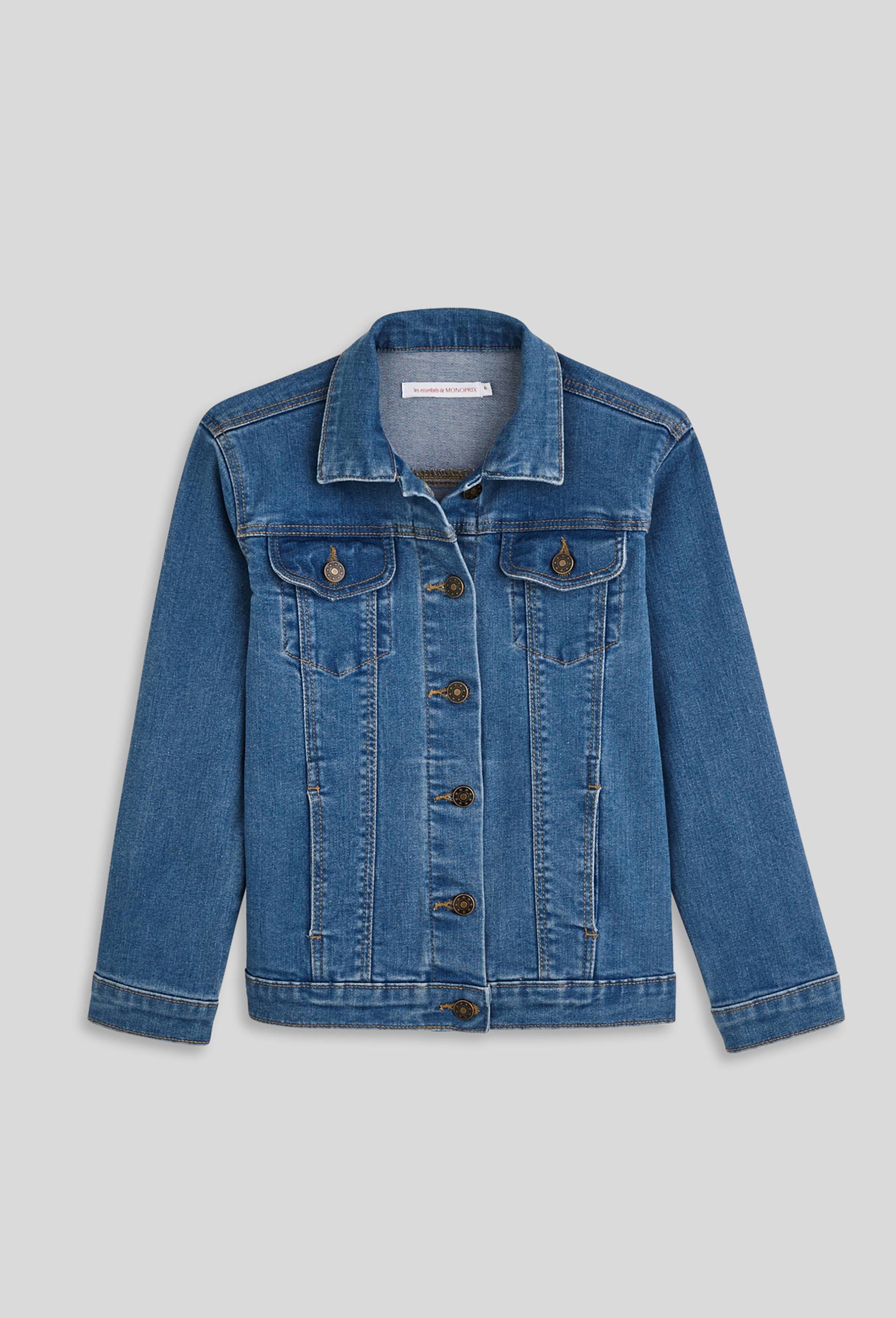 Veste en jean contenant du coton BIO, certifi&eacute; OEKO-TEX, Bleu, large image number 0