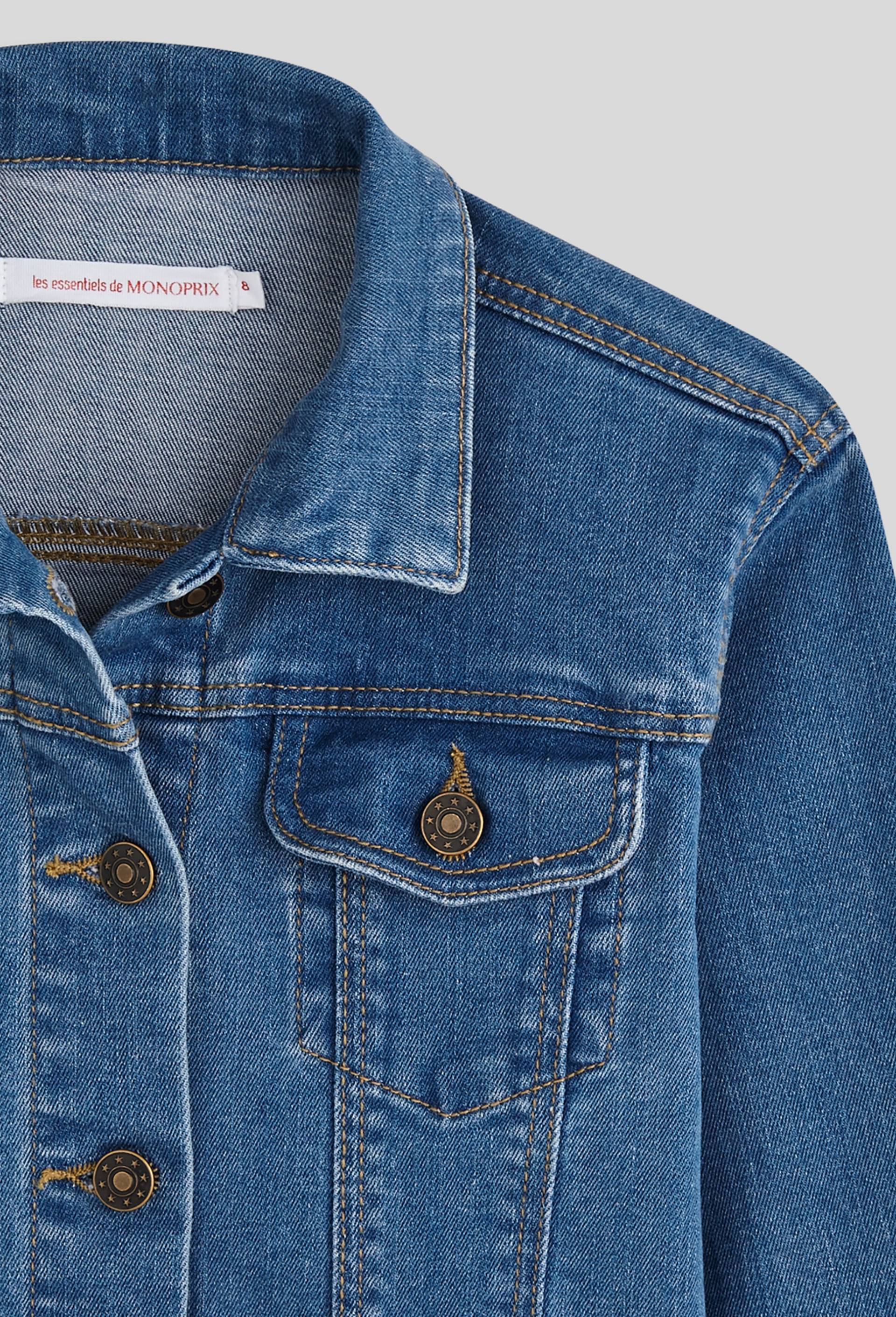 Veste en jean contenant du coton BIO, certifi&eacute; OEKO-TEX, Bleu, large image number 2