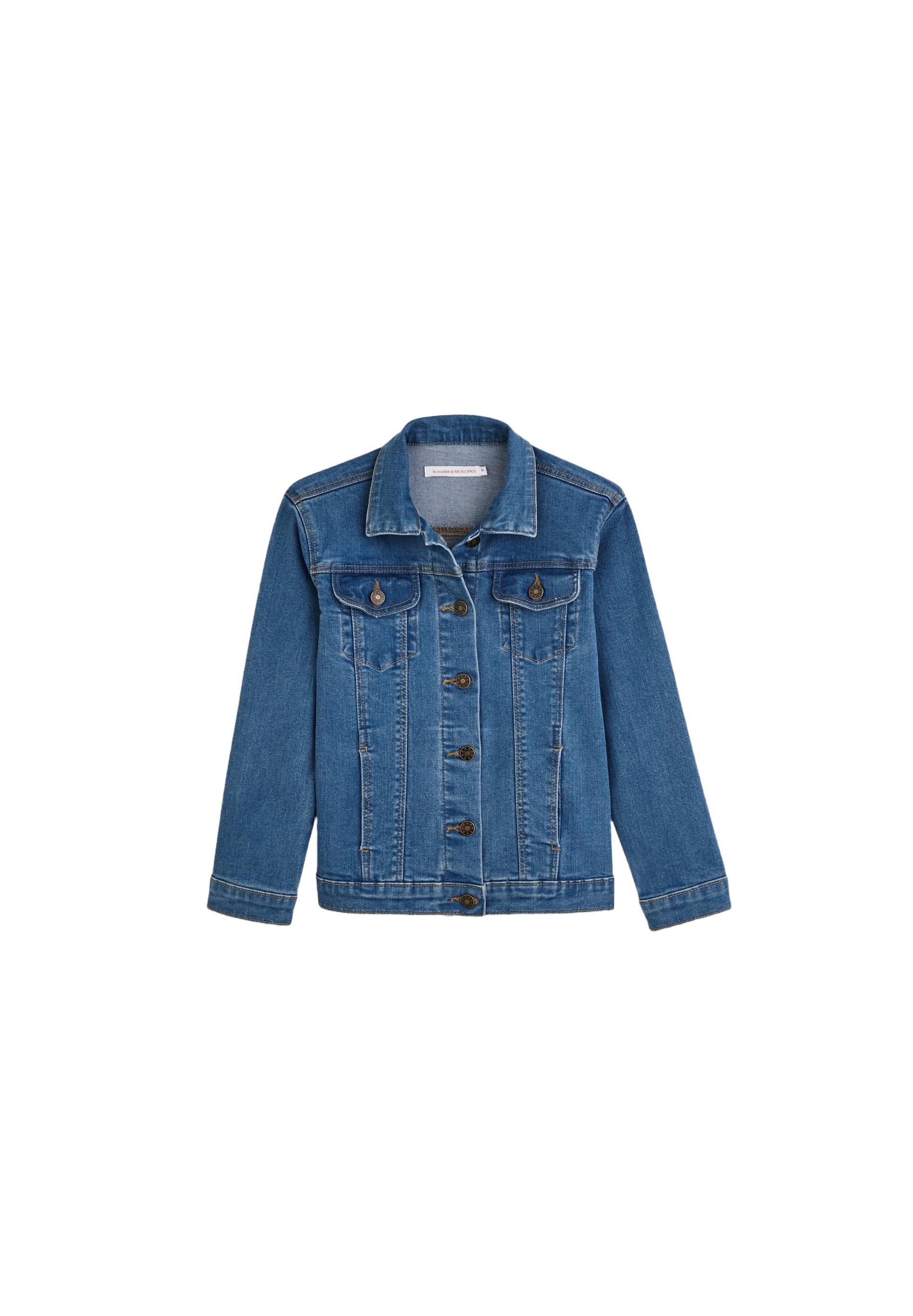 Veste en jean contenant du coton BIO, certifi&eacute; OEKO-TEX, Bleu, large image number 3